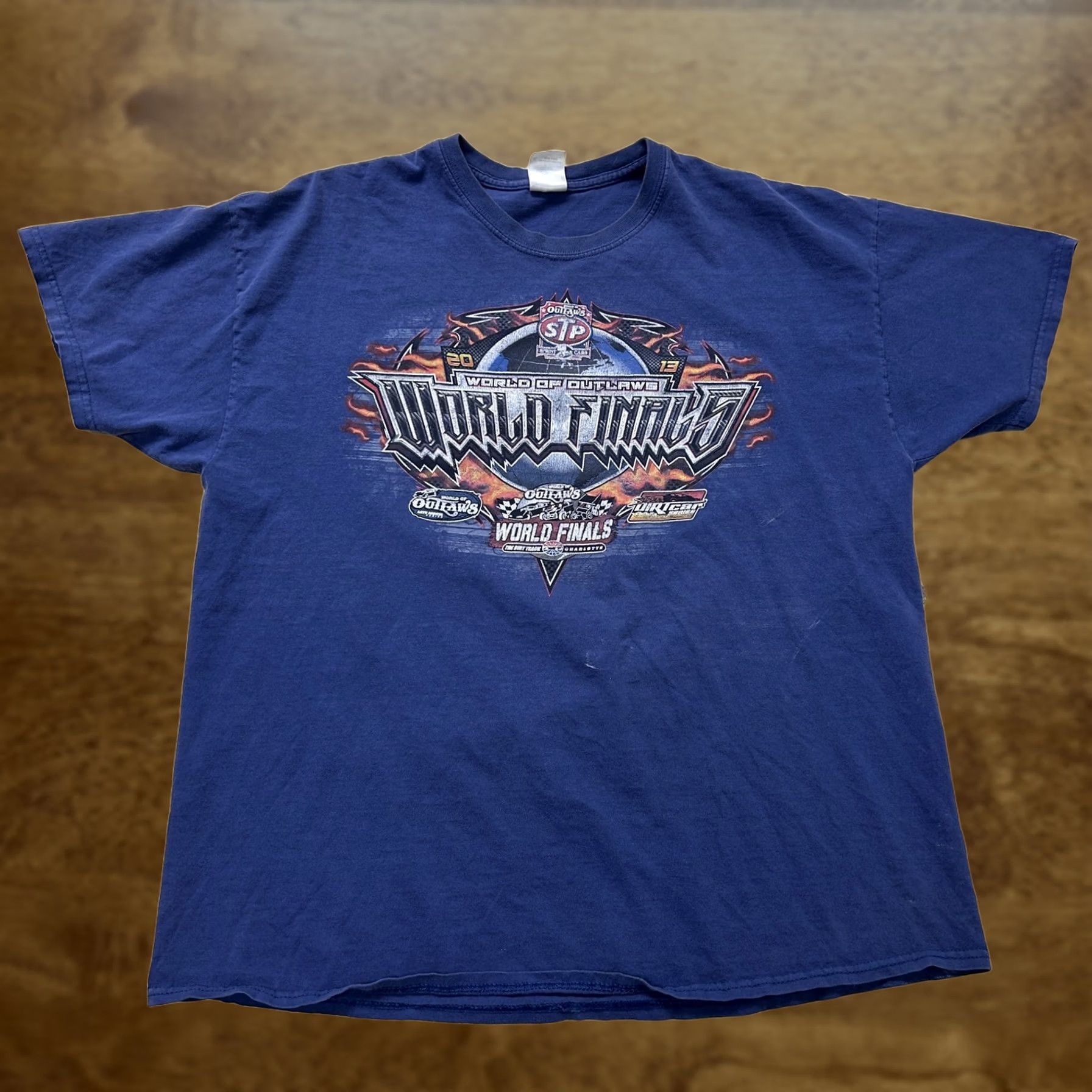 Gildan World Of Outlaws Gildan Shirt Mens XL Blue World Finals Racing Tee T-Shirt 2013 Size US XL / EU 56 / 4 - 1 Thumbnail