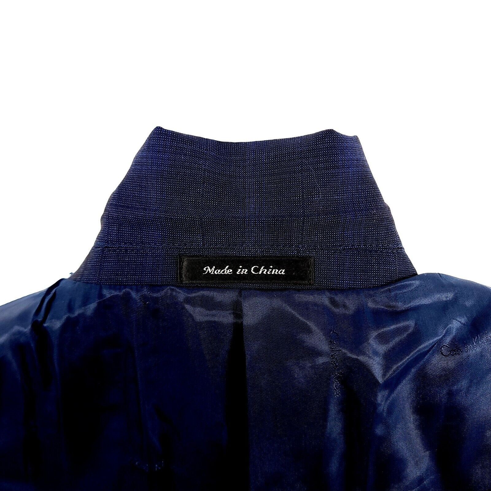 Calvin Klein Calvin Klein Wool 2 Button Blue Birdseye Windowpane Blazer 4 Size 42R - 12 Thumbnail