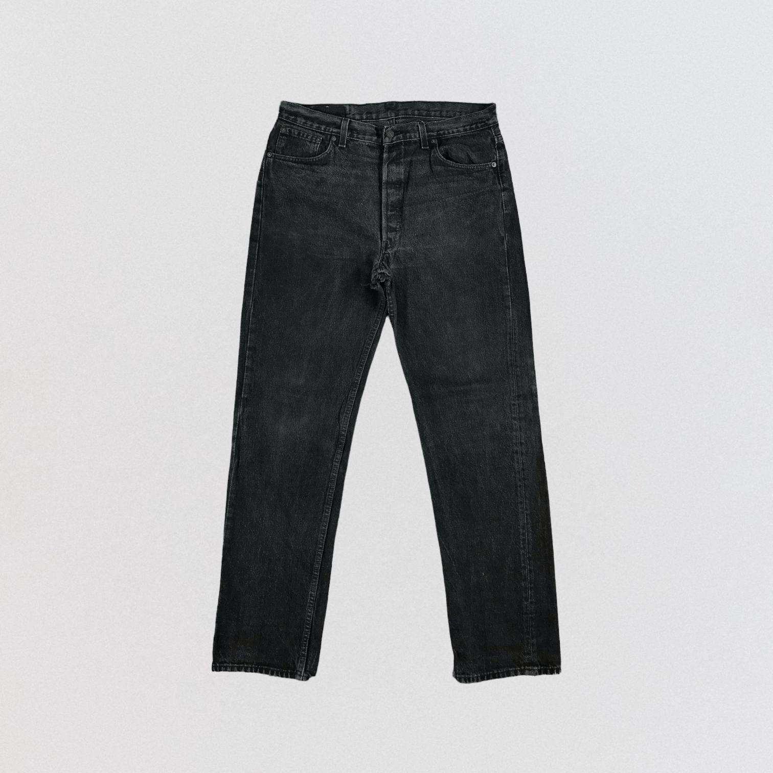 image of 90's Vintage Faded Black Levis 501 Jeans-Jm2393, Men's (Size 35)