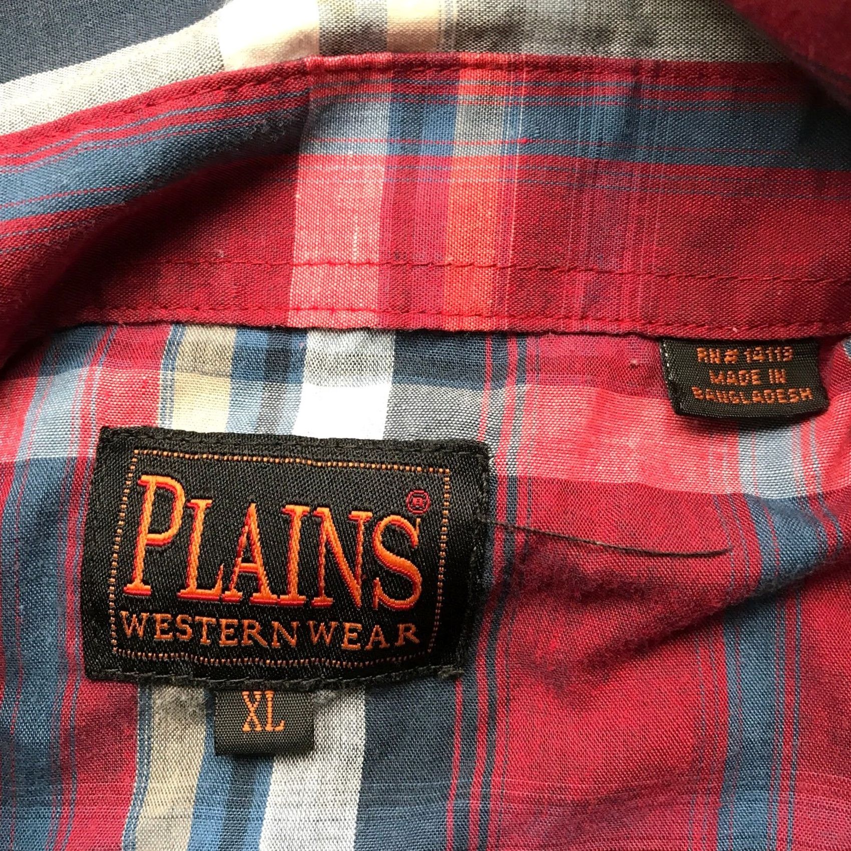 Vintage VINTAGE Plains Western Wear Button Up Shirt Men XL Short Sleeve Plaid Pearl Snap Blue Maroon Size US XL / EU 56 / 4 - 3 Thumbnail