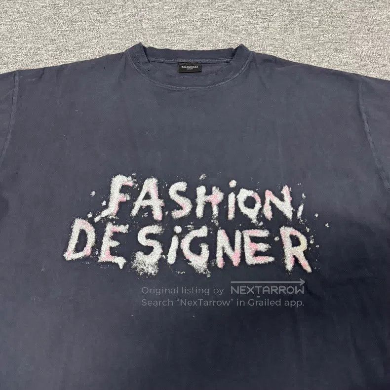 Balenciaga Balenciaga Golden Sand Glitter Printed Crew Neck Short Sle Size US L / EU 52-54 / 3 - 4 Thumbnail