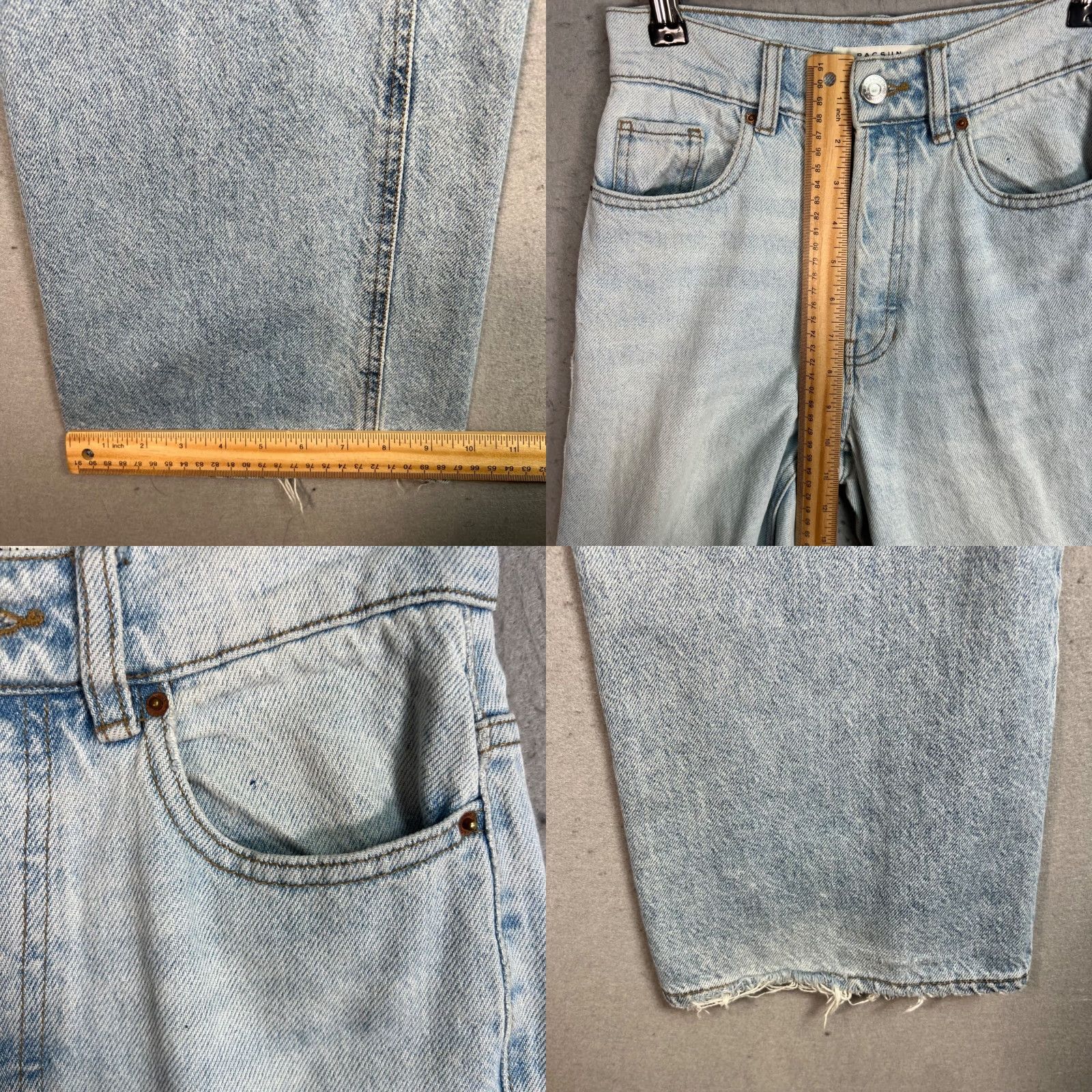 Pacsun Pacsun Womens Jeans 24 Two-Tone Light & Medium Wash Denim High-Waisted Wide-Leg Jeans Size 42" / US 20 - 8 Thumbnail