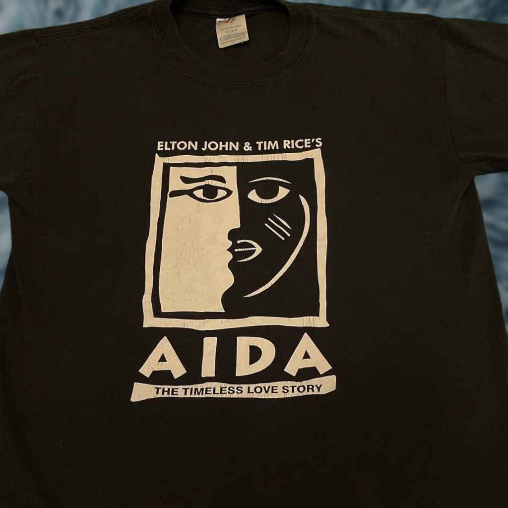 Vintage VINTAGE Elton John Aida Tim Rices Timeless Love 90s Tee Shirt Mens Small Black T-Shirt Lions King Disney Shirt Mens VINTAGE Size US S / EU 44-46 / 1 - 1 Thumbnail