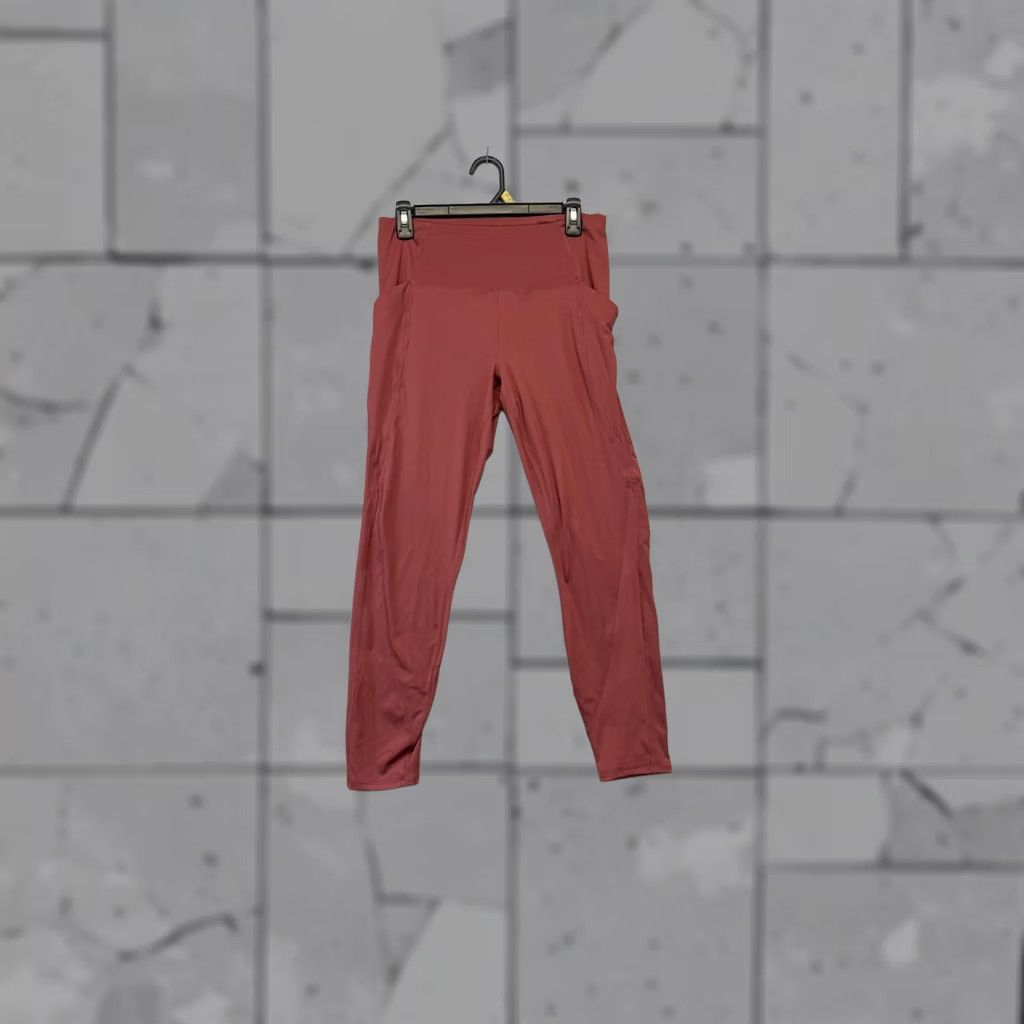 Vintage Velocity Pants Womens Large Red High Rise Yoga Leggings Pockets Stretch Ankle, Size L, Regular, Solid, Velocity, Gym & Training, Yoga, Running, Womens Size 36" / US 14 / IT 50 - 1 Thumbnail