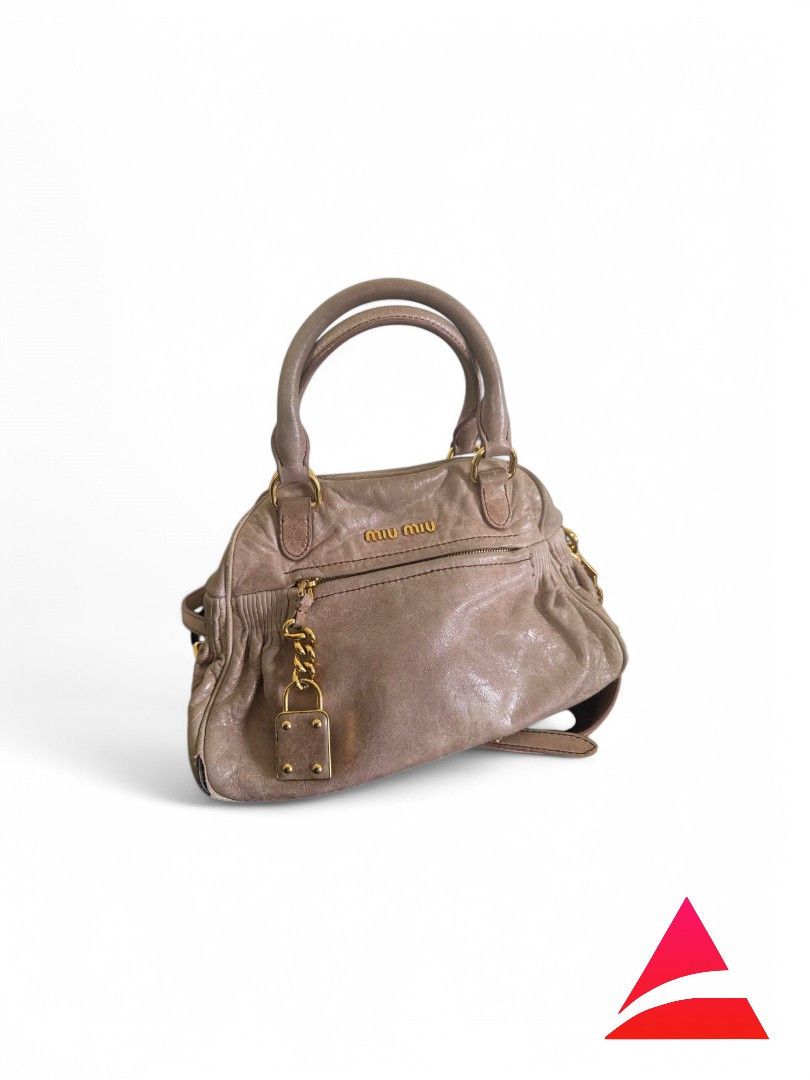 Miu Miu Miu Miu - Brown Handbag Shoulder Bag Leather Gold Hardware Size ONE SIZE - 1 Thumbnail