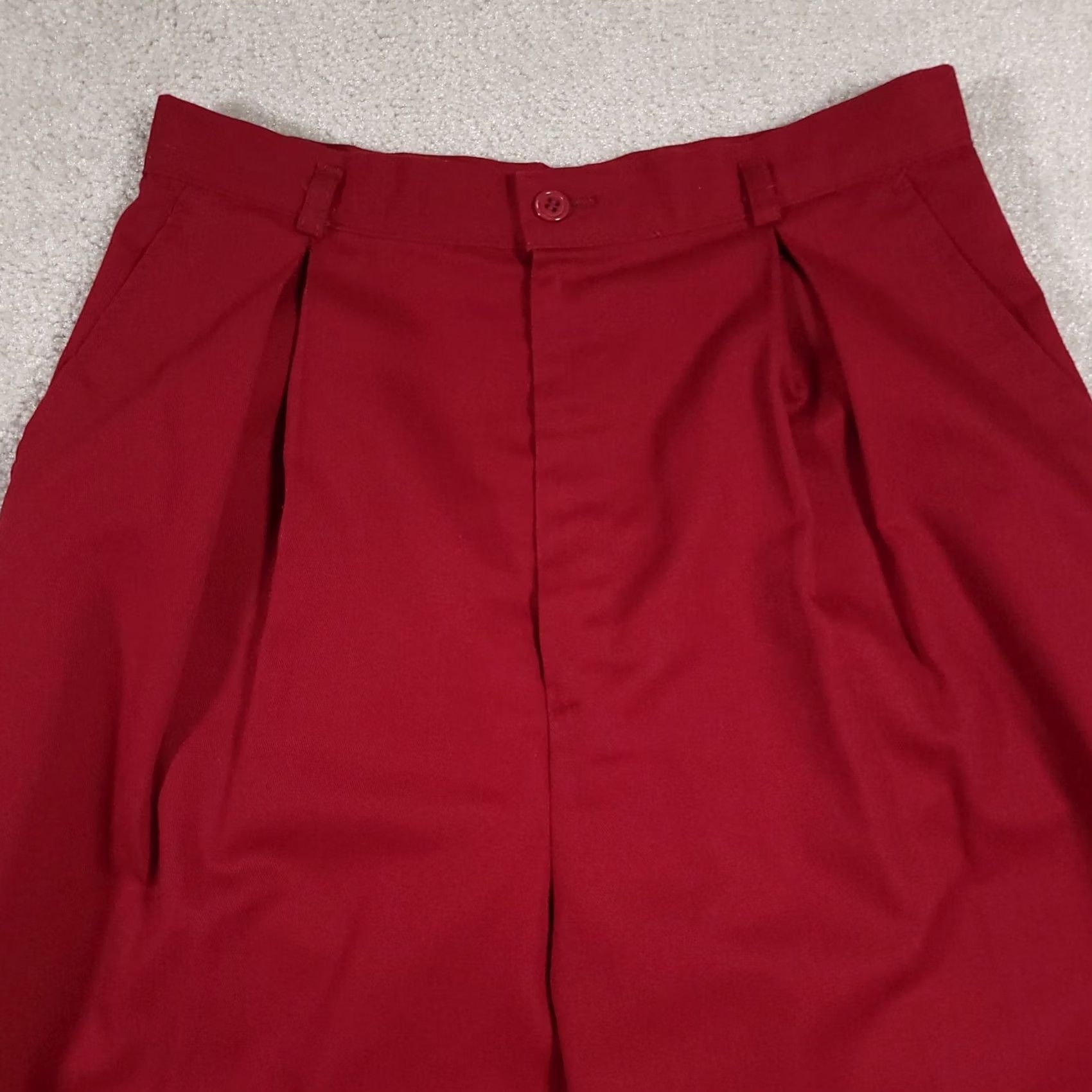 JCPenney VINTAGE JC Penney Dress Pants Trousers Women's 4 Red Pleated Wide-Leg 29in Inseam 26×29 Miss America Dress Pants Mens? No, Womens Size 27" / US 4 / IT 40 - 3 Thumbnail