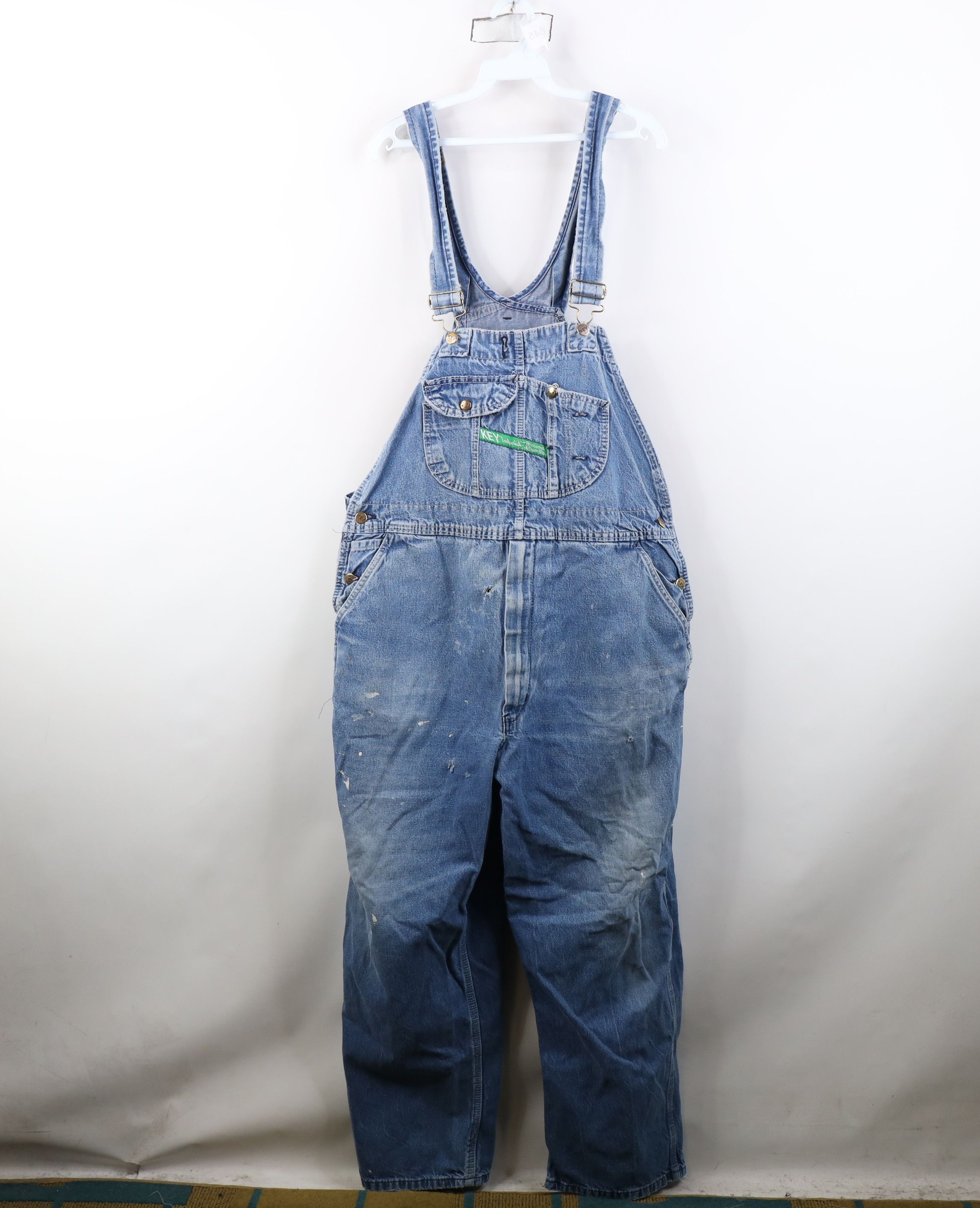 Vintage Vintage 90s Streetwear Thrashed Wide Leg Denim Overalls Size US 40 / EU 56 - 1 Thumbnail