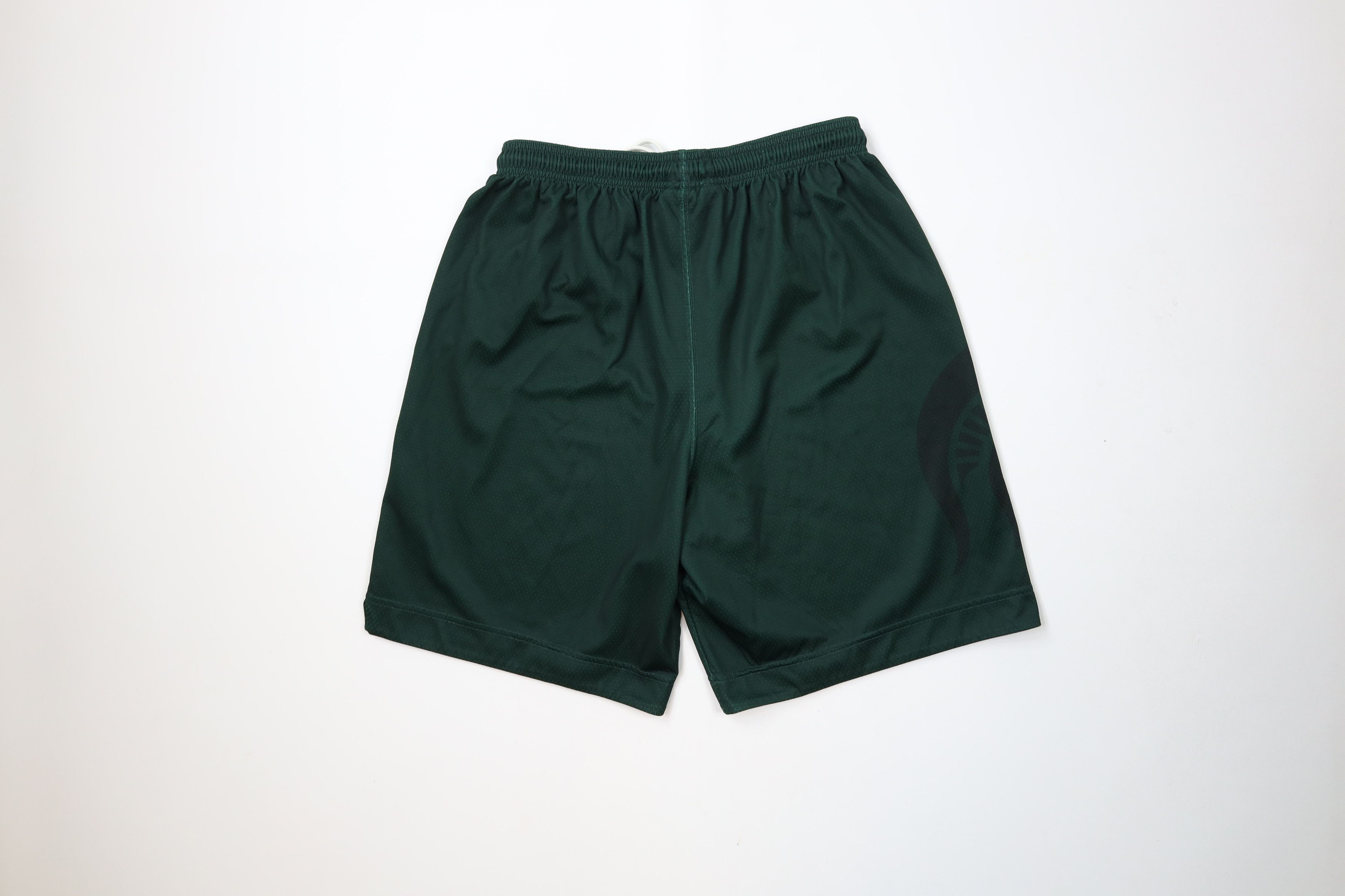 Nike × Vintage Nike Michigan State University Basketball Shorts Green USA Size US 34 / EU 50 - 10 Thumbnail
