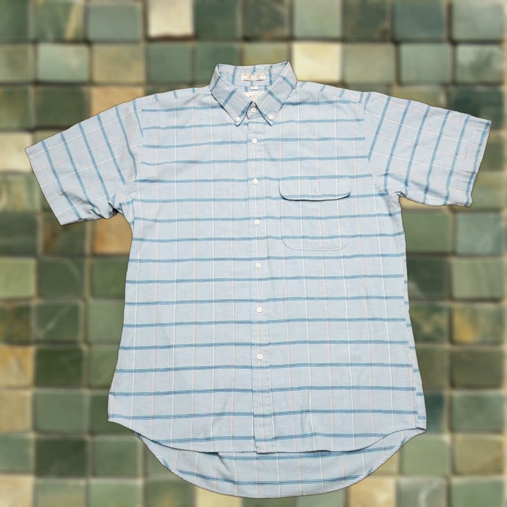 Sears VINTAGE The Mens Store Shirt Mens L Blue Short Sleeve Sears Made in USA Dad Shirt Size US L / EU 52-54 / 3 - 1 Thumbnail