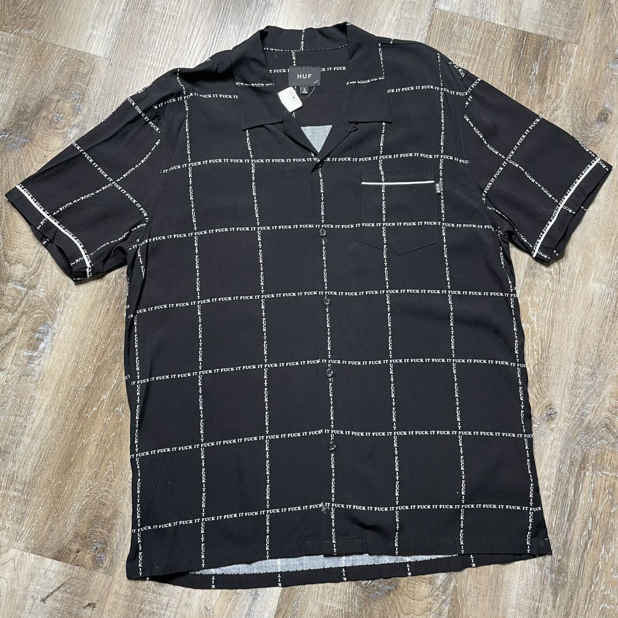 Huf HUF F*ck It Button Up Plaid Shirt Mens Large Summer Party Size US L / EU 52-54 / 3 - 1 Thumbnail