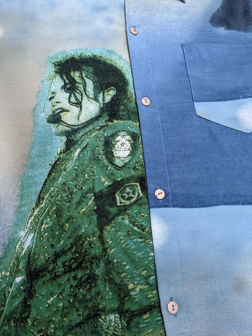 Band Tees VINTAGE AOP BUTTON UP MICHAEL JACKSON Size US M / EU 48-50 / 2 - 7 Thumbnail