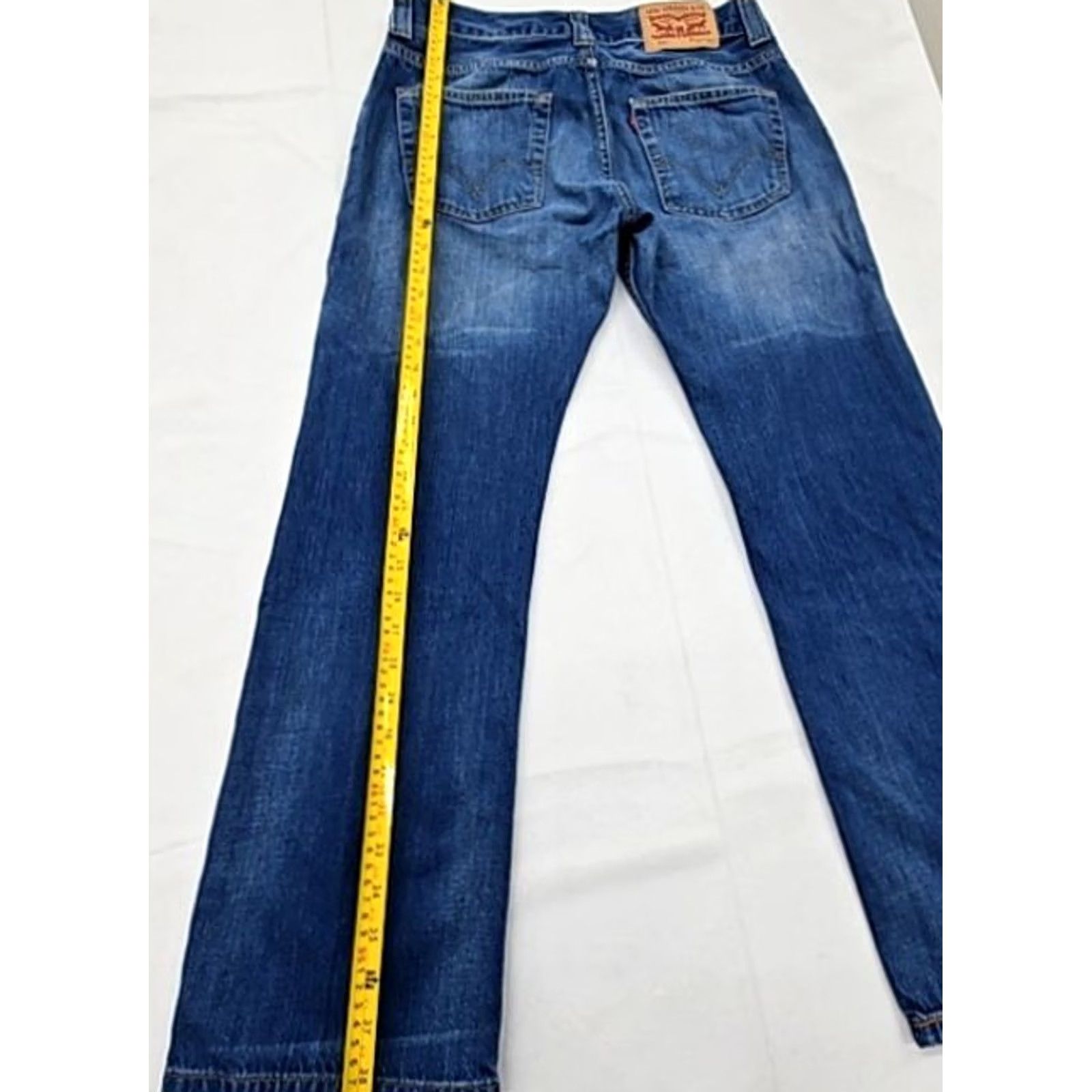 Levi's Levi's 505 Men 32x30 Medium Blue Straight Jeans 100% Cotton (Zip Fly) Regular Fit Mens Jeans Size 24" / US 00 / IT 34 - 7 Thumbnail