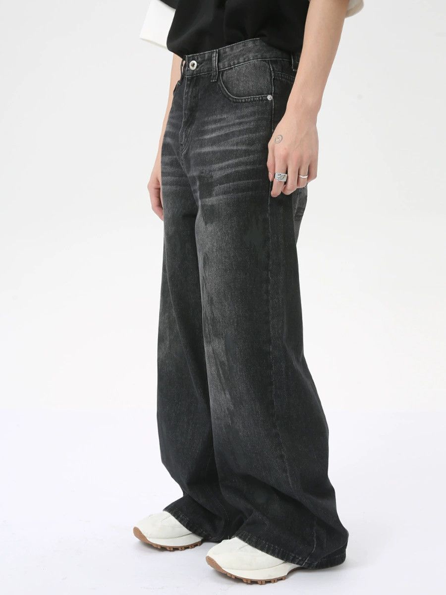 Jean Street fashion dirty distressed straight jeans trend Size US 32 / EU 48 - 3 Thumbnail