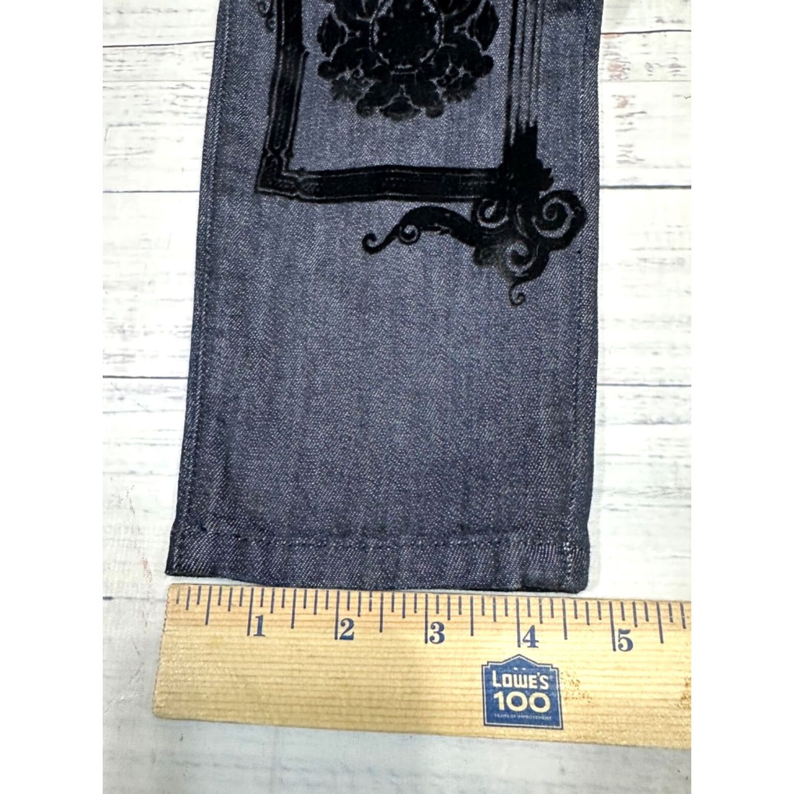 Vintage Current/Elliott Womens Jeans Slim Blue Sz 27 Velour Print Cotton Blend Size 27" / US 4 / IT 40 - 3 Thumbnail