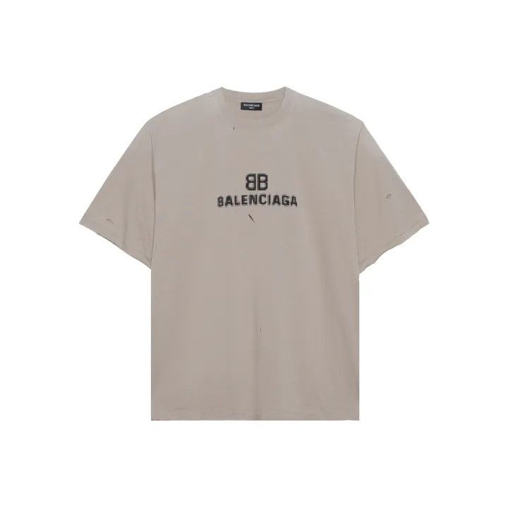 Balenciaga Balenciaga Distressed Logo Short Sleeve T-Shirt 0079 Size US L / EU 52-54 / 3 - 1 Thumbnail
