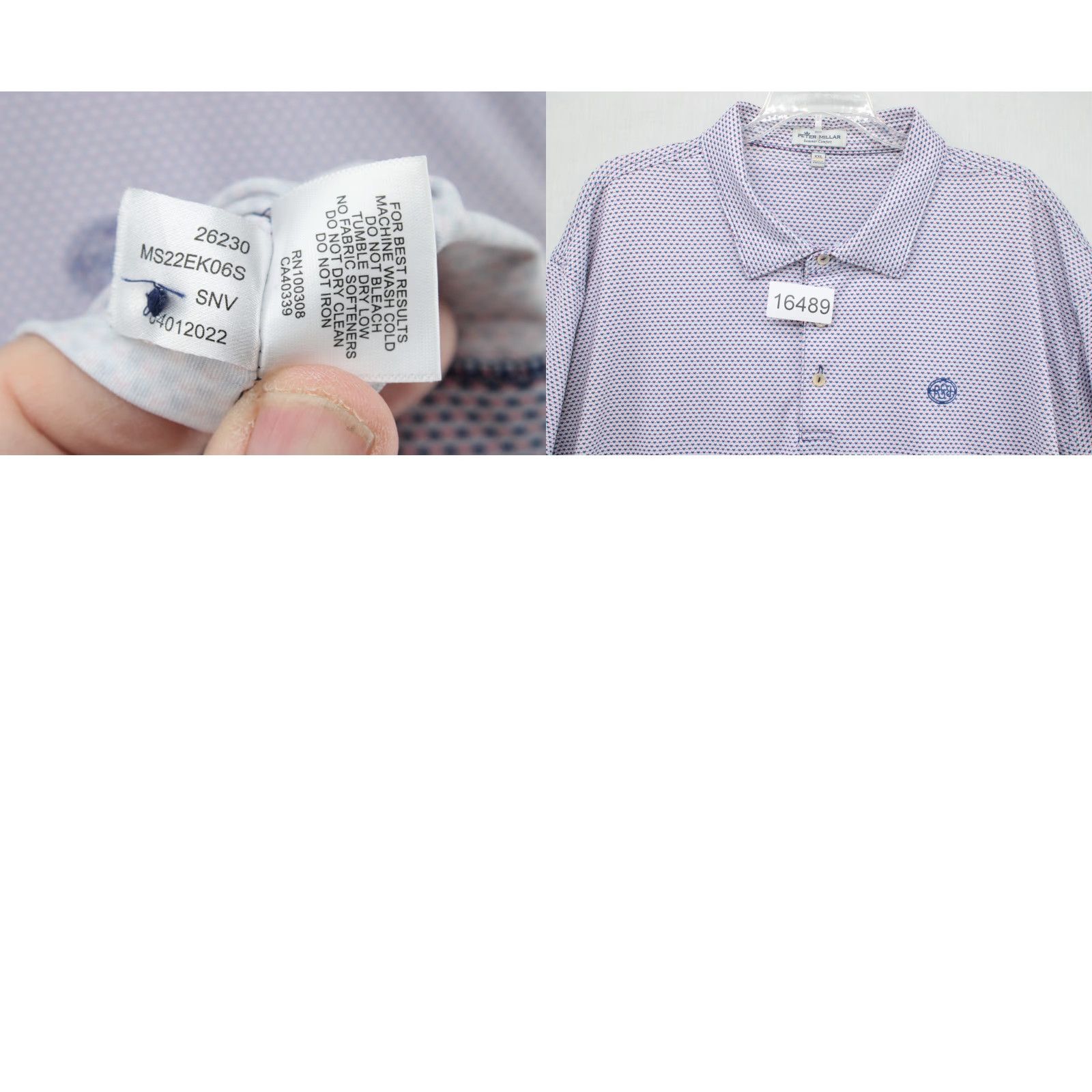 Peter Millar Peter Millar Polo Shirt Blue Summer Comfort Men’s XXL Geometric Performance Golf Shirt Size US XXL / EU 58 / 5 - 8 Thumbnail