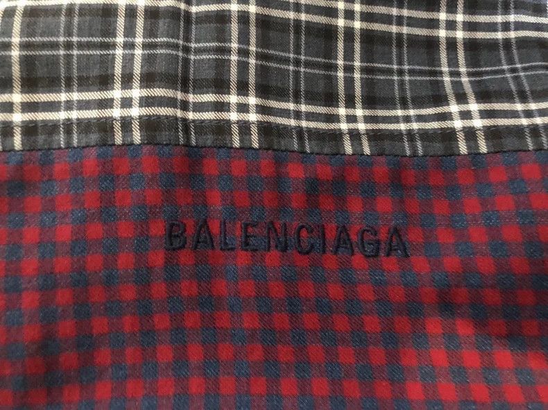 Balenciaga Balenciaga Purple Plaid Patchwork Jacket with Windbreaker Size US S / EU 44-46 / 1 - 4 Thumbnail