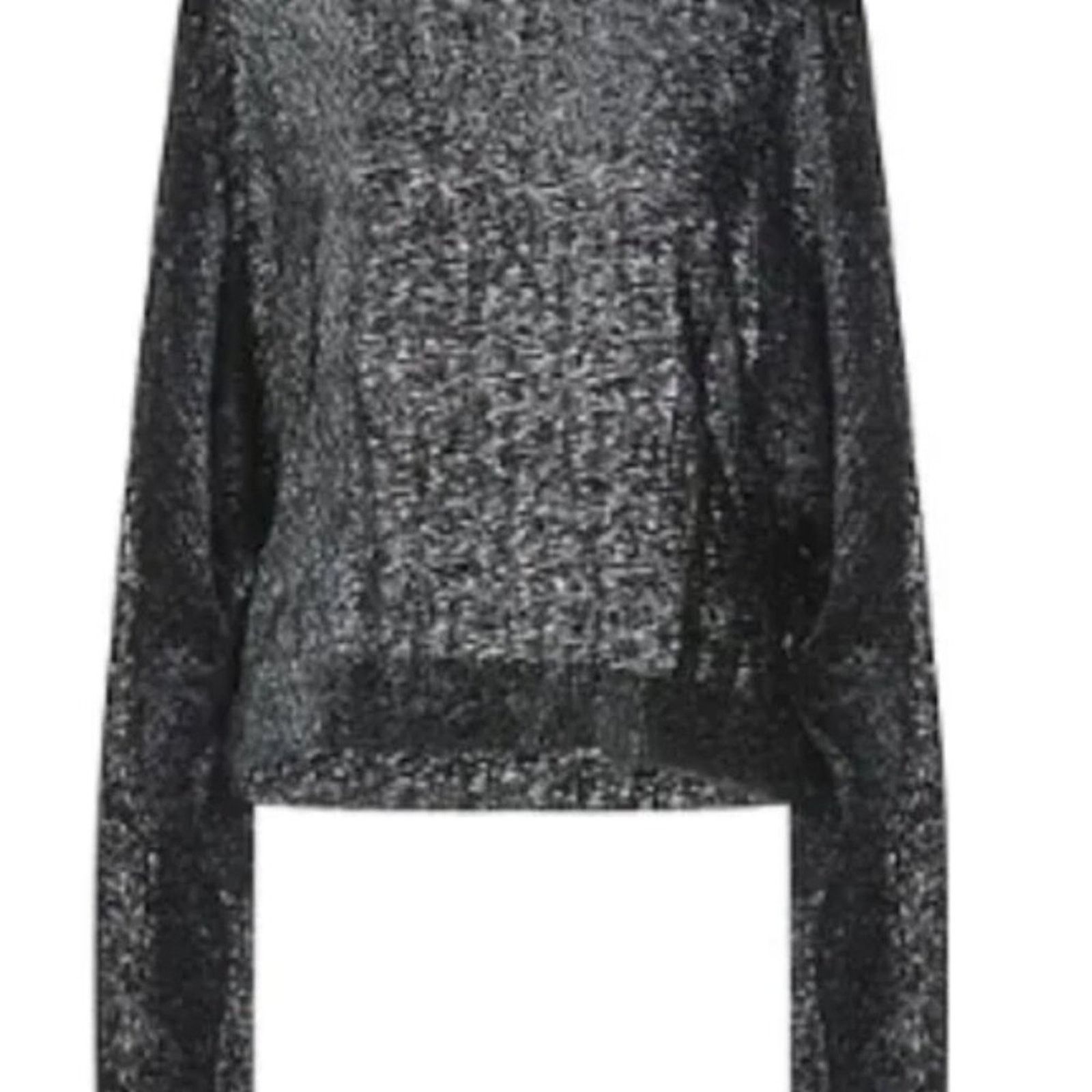 The Attico The Attico Woven Long Sleeve Blouse Black size 8 Size M / US 6-8 / IT 42-44 - 9 Thumbnail