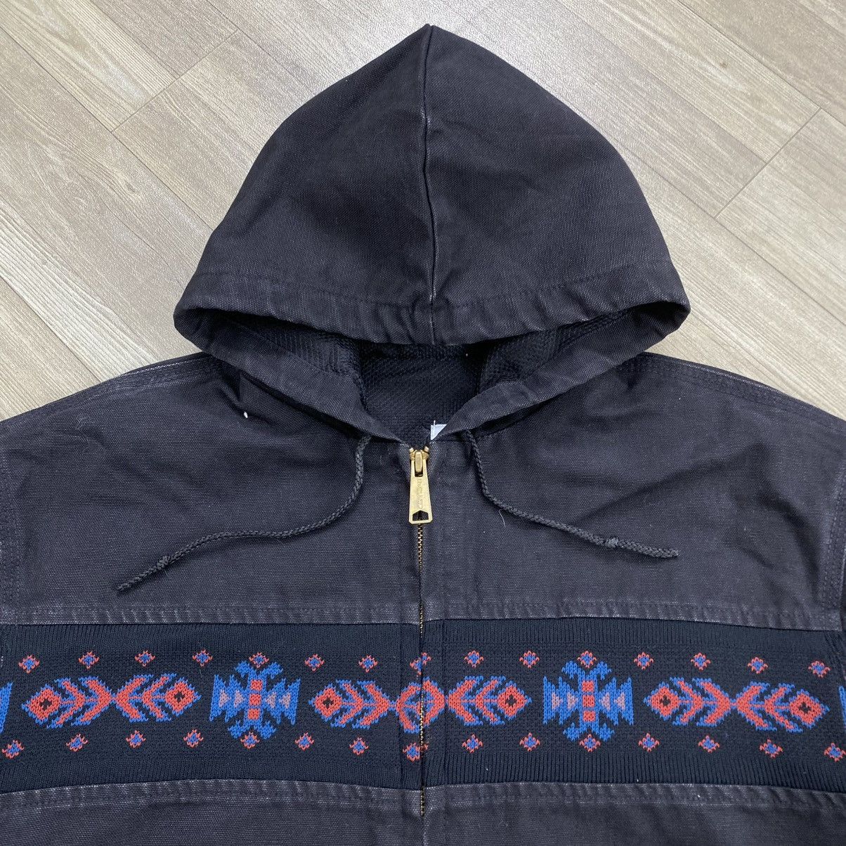 Carhartt Vintage 90s Carhartt Aztec USA J0005 Active Hooded Jacket Size US L / EU 52-54 / 3 - 5 Thumbnail