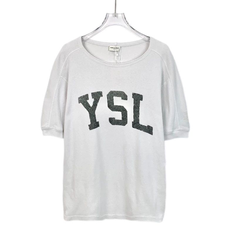 Saint Laurent Paris Saint Laurent White monogrammed cotton crewneck short sleev Size US XS / EU 42 / 0 - 1 Thumbnail