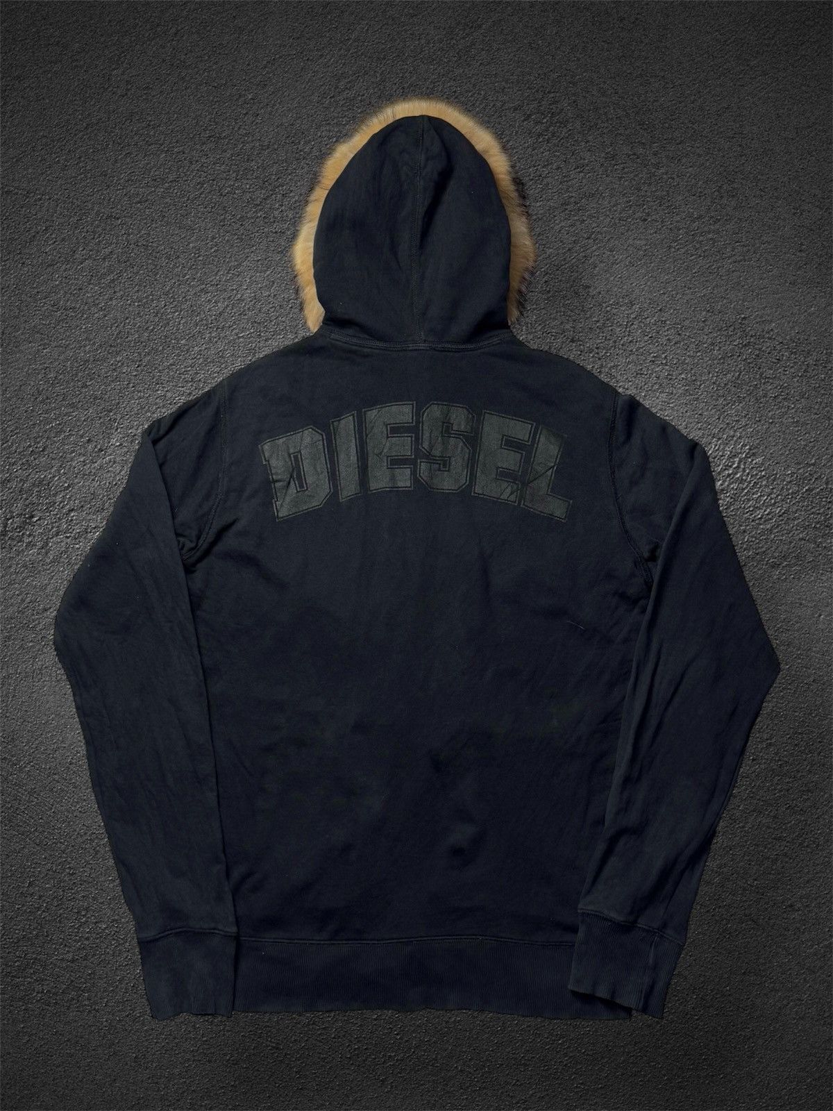Diesel × Japanese Brand × Le Grande Bleu (L.G.B.) Diesel Fur Hoodie Black Faded Japanese Style Size US XL / EU 56 / 4 - 2 Thumbnail