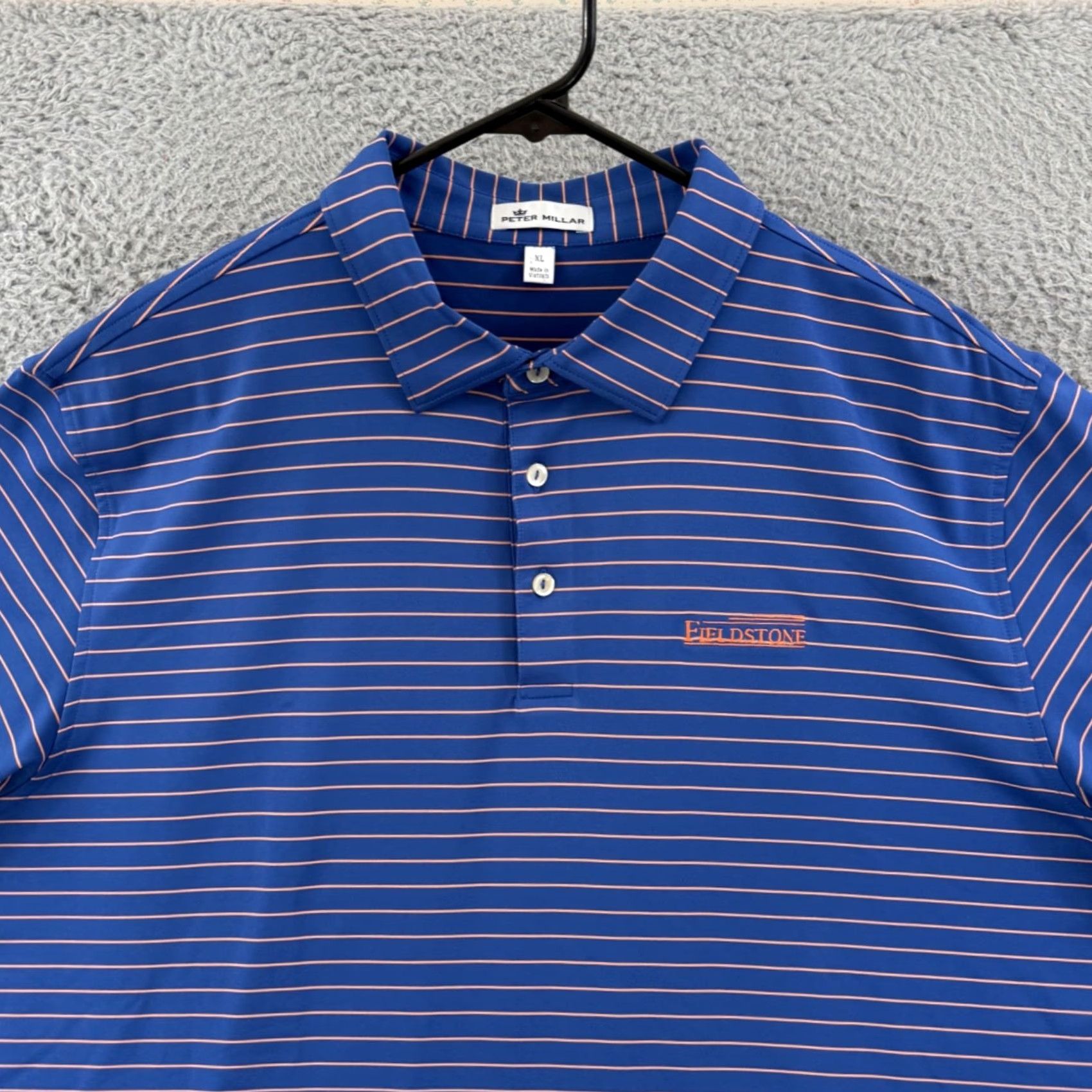 Peter Millar Peter Millar Polo Shirt XL Blue Striped Short Sleeve Golf Preppy Mens Shirt Size US XL / EU 56 / 4 - 3 Thumbnail