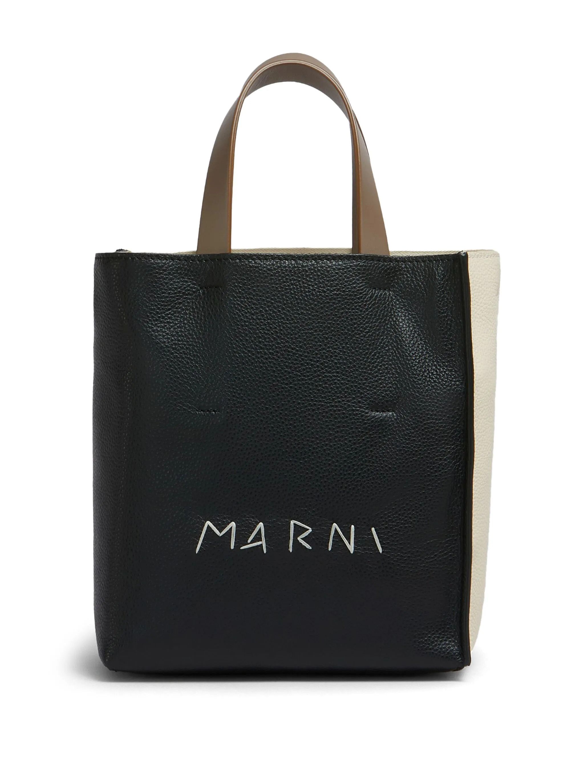 Marni O1S22I1N0525 Size: Os / Mini Museo Soft Tote Bag Black/beige, Women's