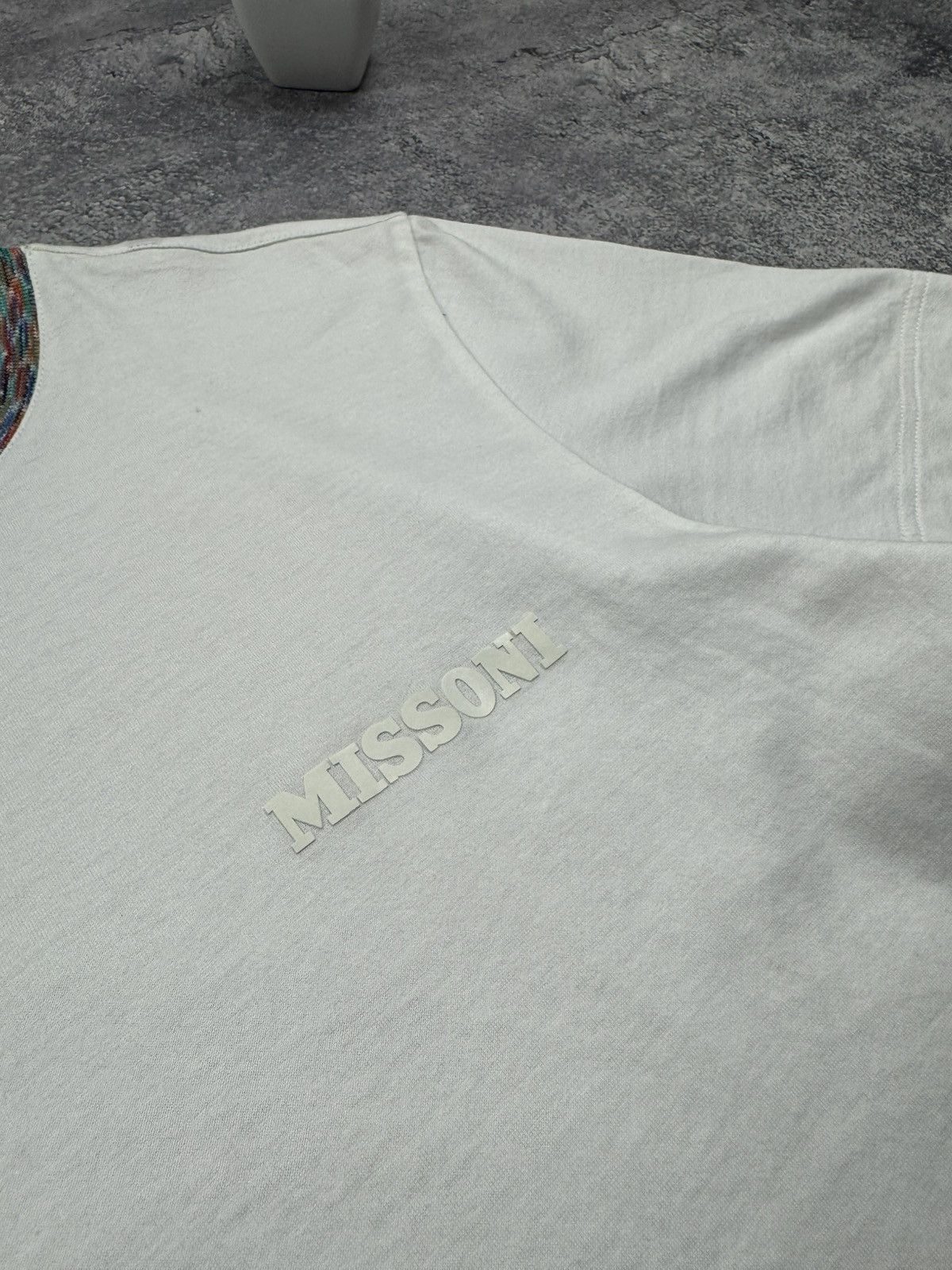 Missoni Missoni Logo T-shirt w/ Signature Space-Dye Knit Collar Size US S / EU 44-46 / 1 - 7 Thumbnail