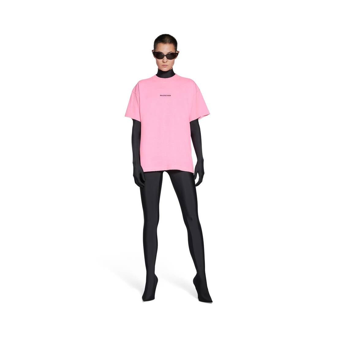Balenciaga o1la1rc1a0825 Back T-Shirt Medium Fit in Pink Size S / US 4 / IT 40 - 2 Thumbnail