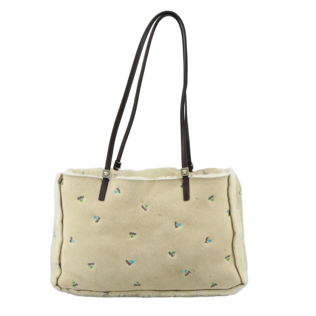 Versace Beige Wool Shoulder Bag (Pre-Owned) Size ONE SIZE - 1 Thumbnail