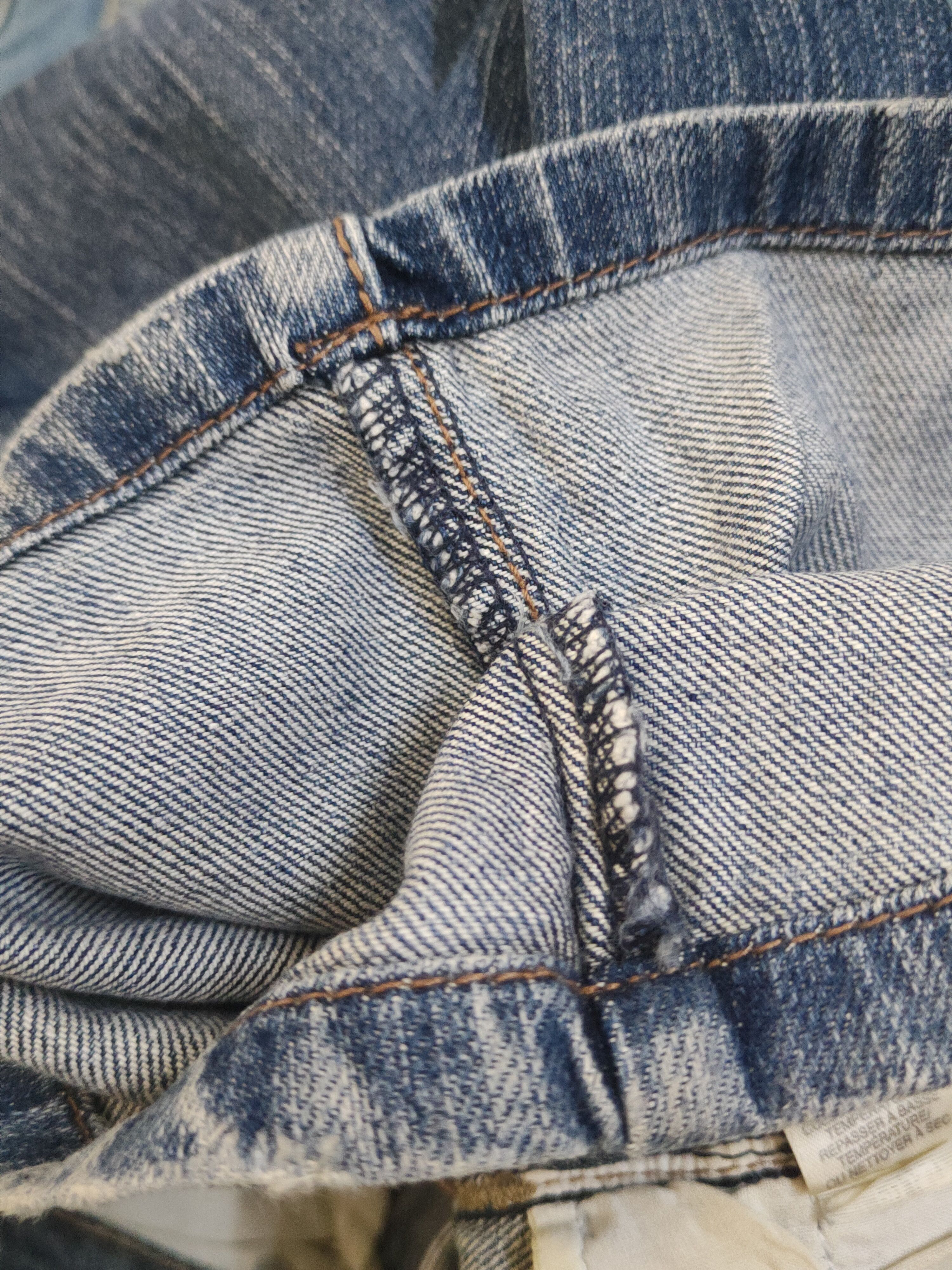 DKNY × Vintage DKNY Blue Distressed Ripped denim Jeans #W1616 Size 35" - 13 Thumbnail