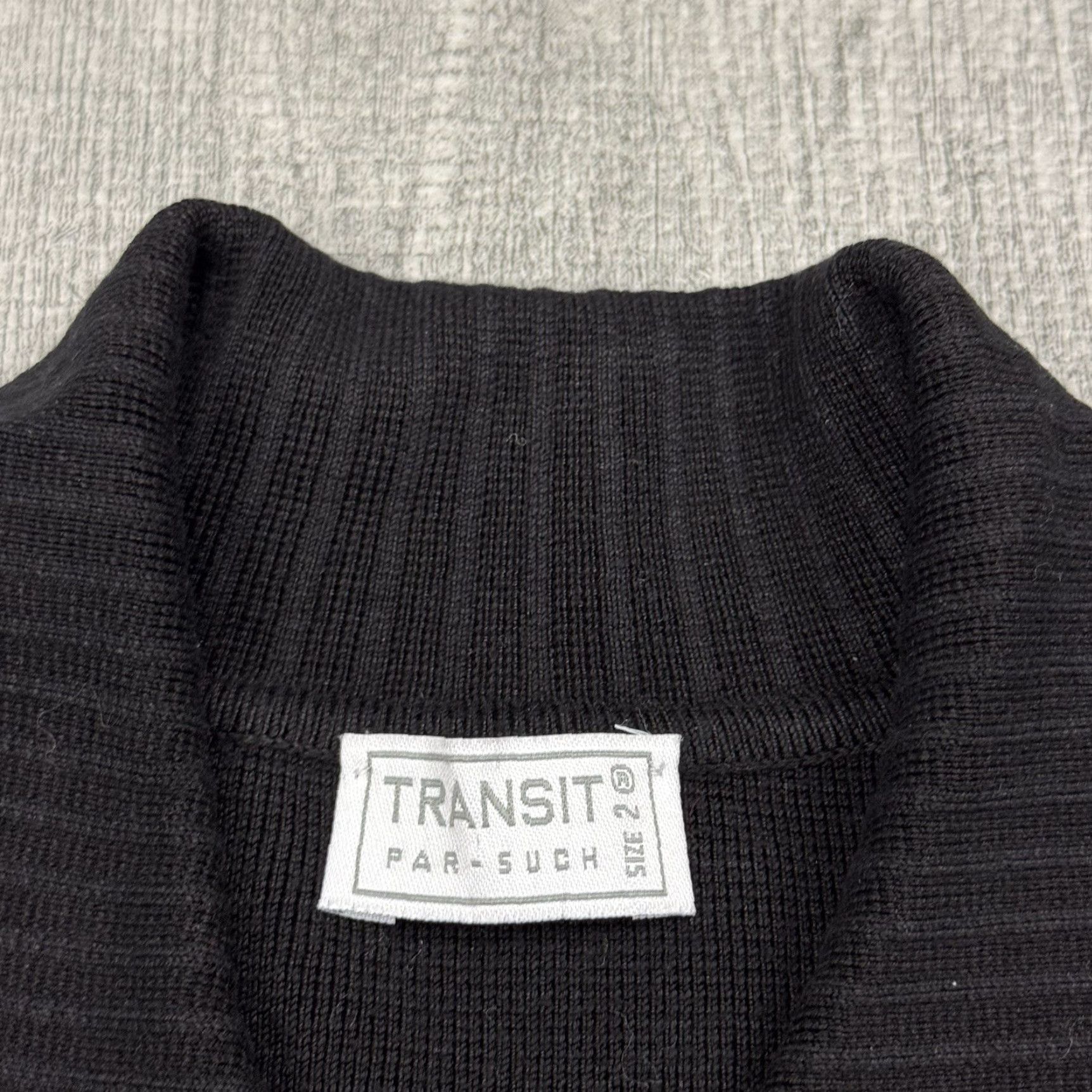 Vintage VINTAGE TRANSIT PAR SUCH Black Full Zip Long Sleeve Cardigan Sweater Size 2 Womens 80s 90s Minimalist Size XS / US 0-2 / IT 36-38 - 3 Thumbnail