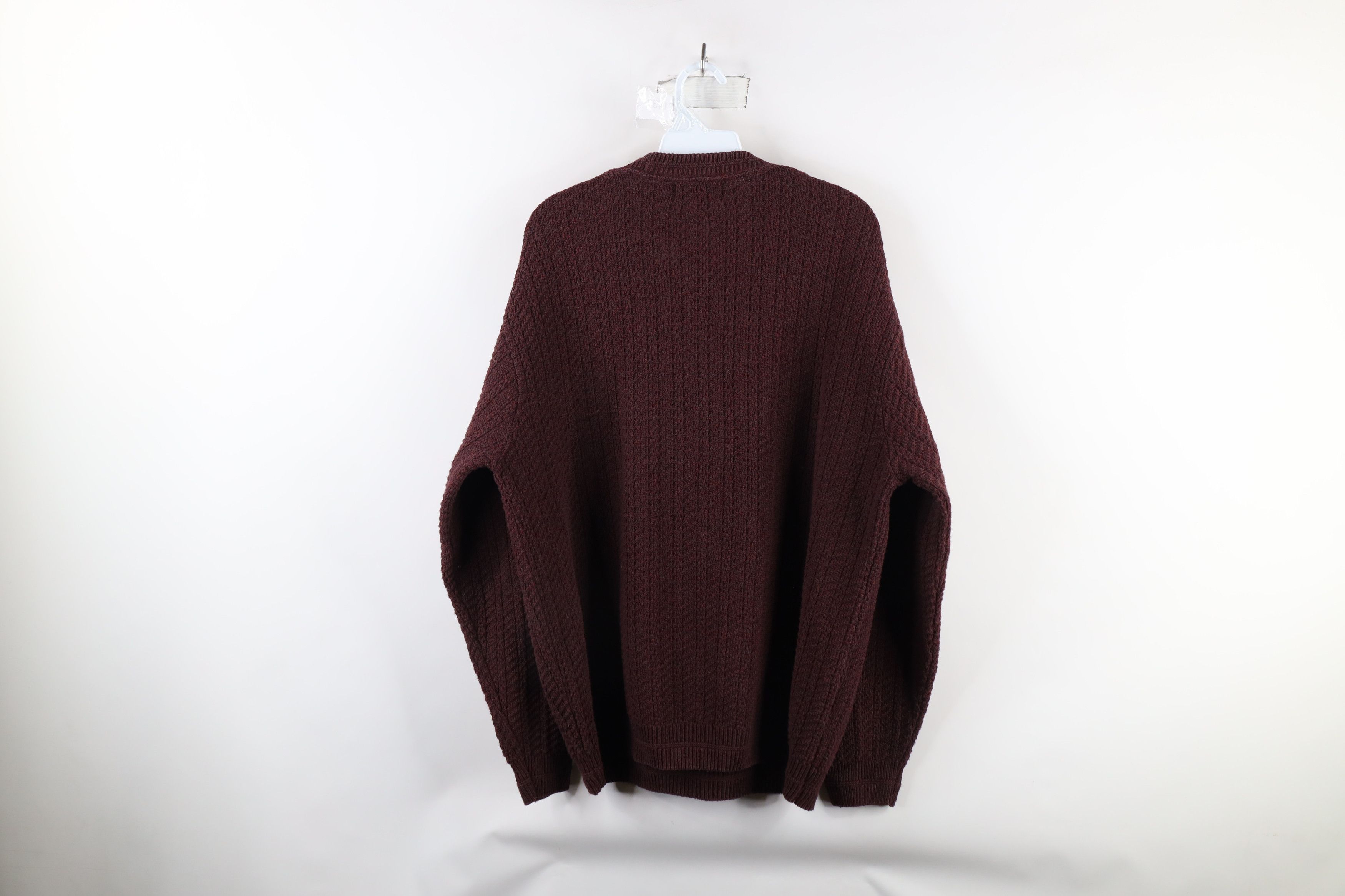Vintage Vintage 90s Streetwear Hand Framed Chunky Knit Sweater Red Size US XXL / EU 58 / 5 - 6 Thumbnail