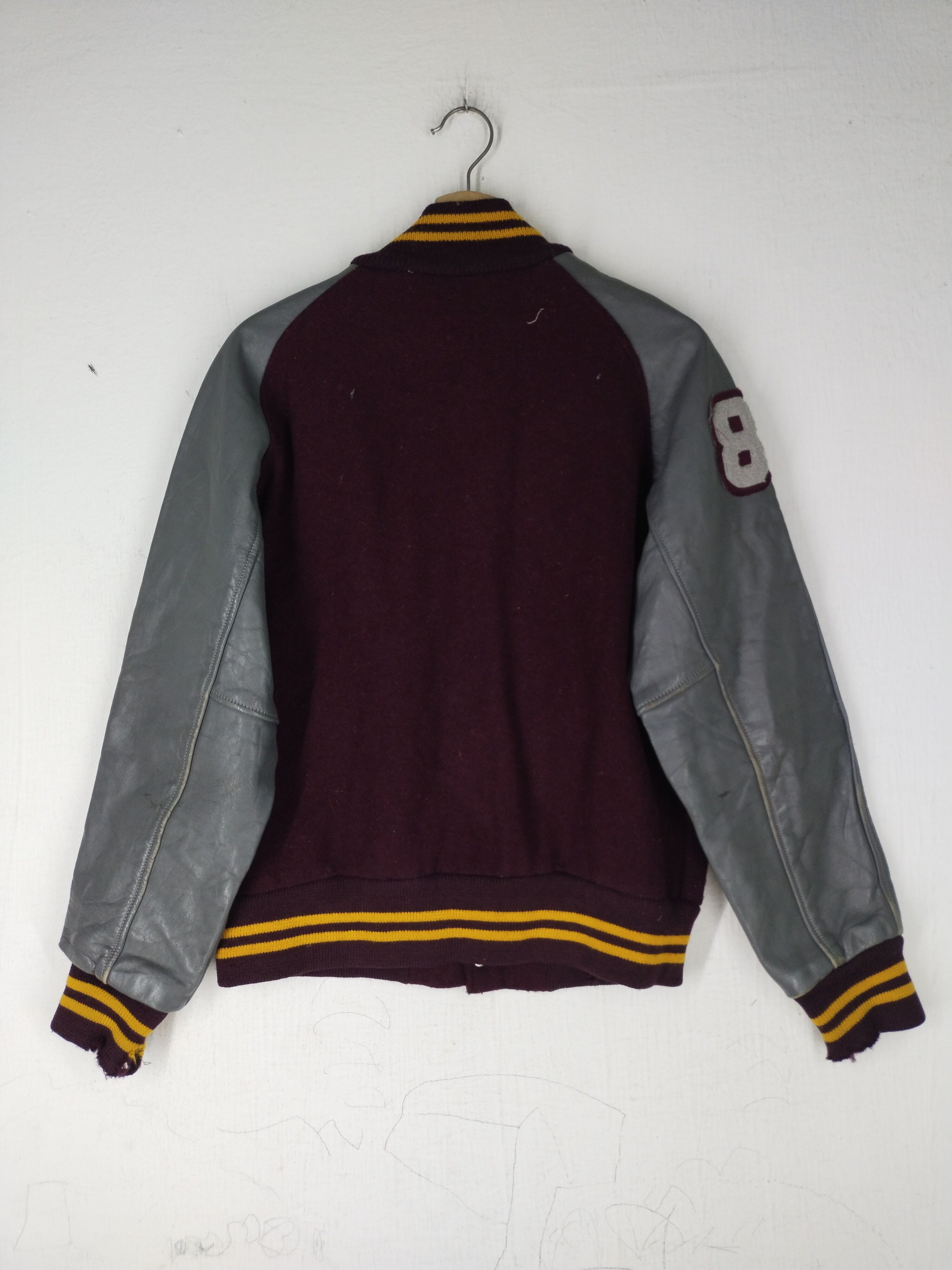 Vintage Vintage 1986's Varsity Leather Wool Jacket Size US M / EU 48-50 / 2 - 9 Thumbnail