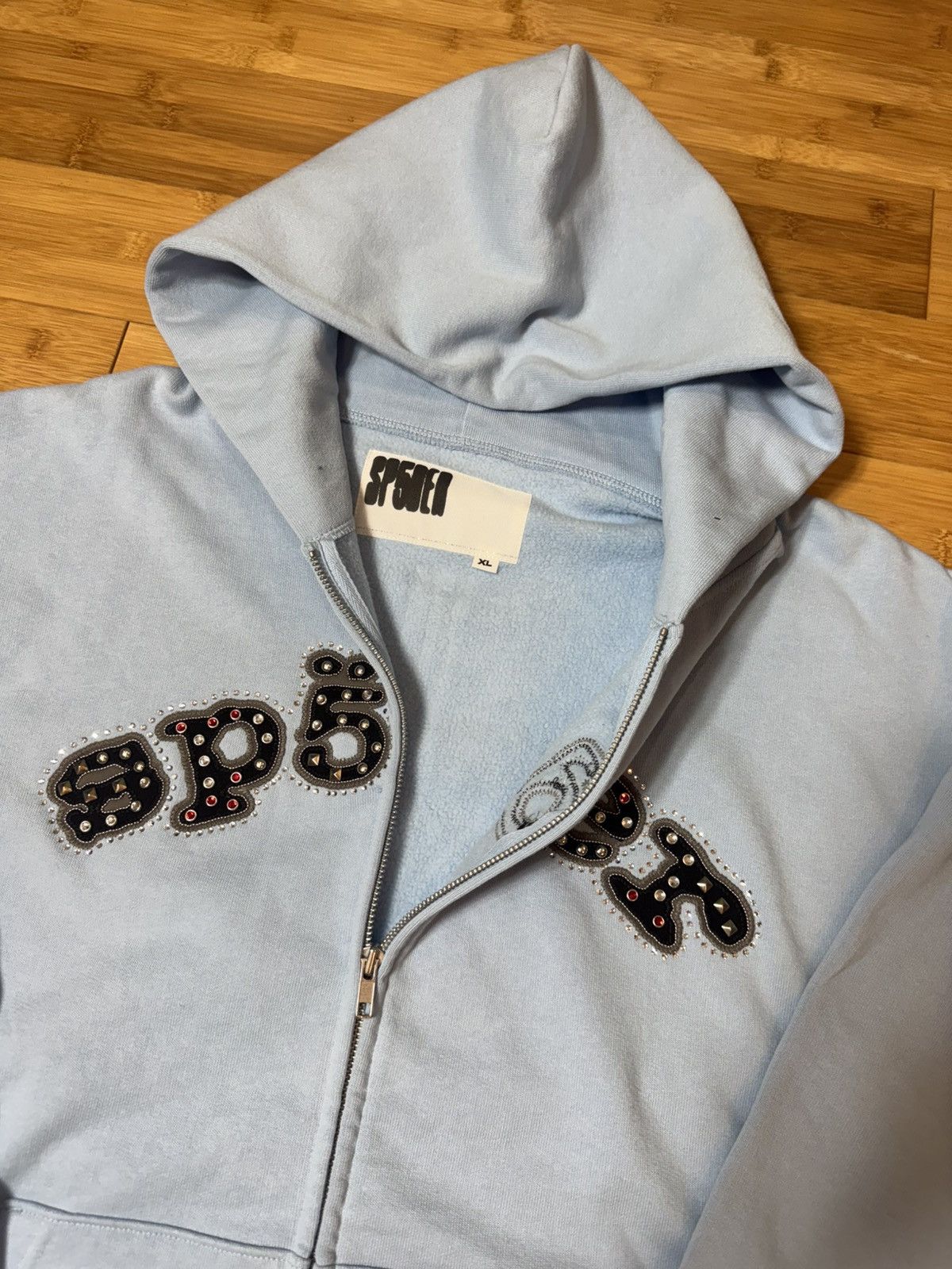 Sp5der Sp5der Mixed Stone OG V2 Zip Hoodie - Rock Blue Size XL Size US XL / EU 56 / 4 - 4 Thumbnail
