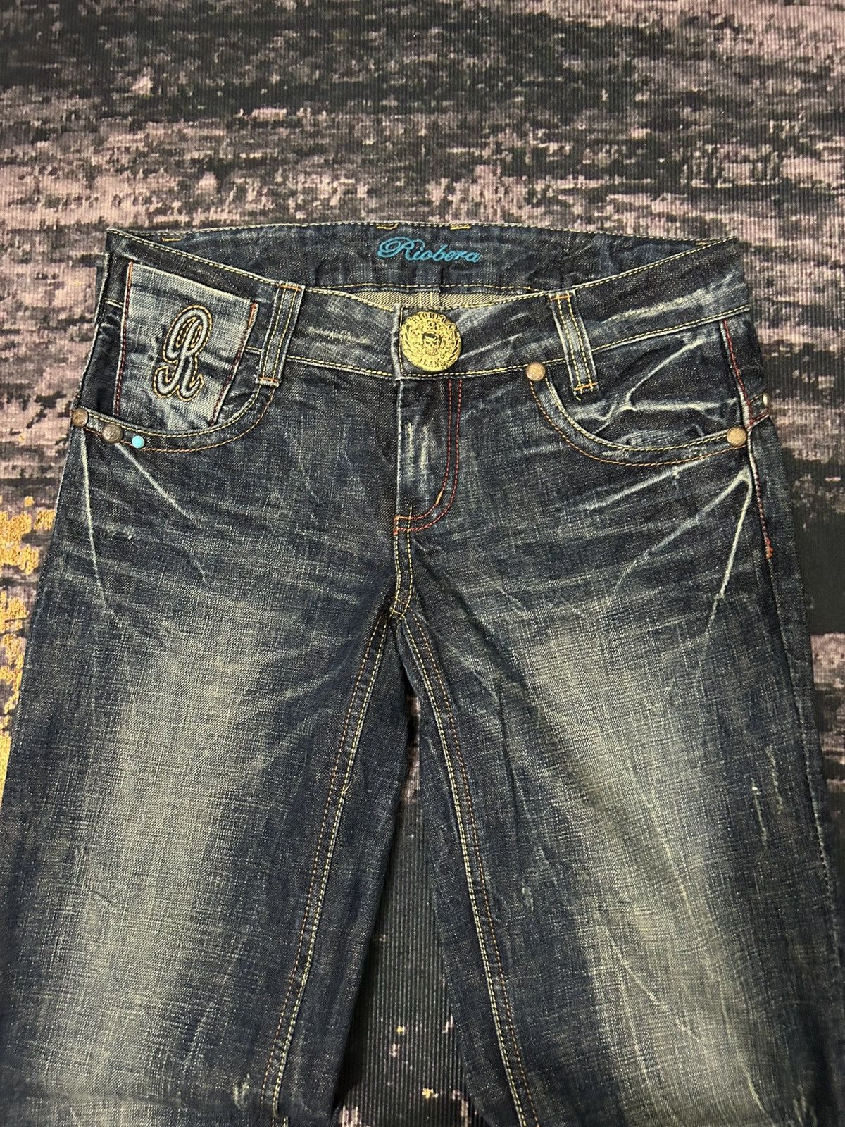 Tornado Mart Riobera Whiskered Studed Pocket Back Jeans Size US 30 / EU 46 - 6 Thumbnail