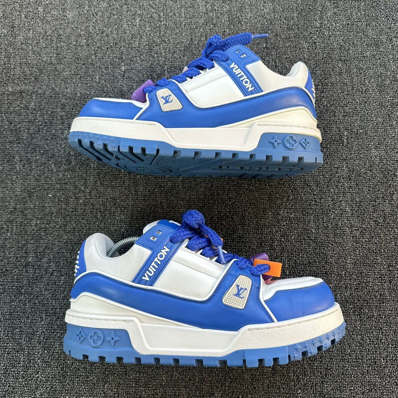 Louis Vuitton LV 95 New White Blue Pang Ding 41.5 Size US 8.5 / EU 41-42 - 6 Thumbnail