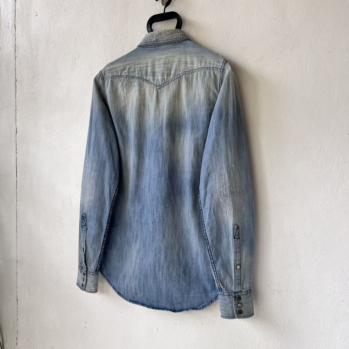 Diesel Diesel Distressed Western Denim Shirt Light Wash Size XS / US 0-2 / IT 36-38 - 6 Thumbnail