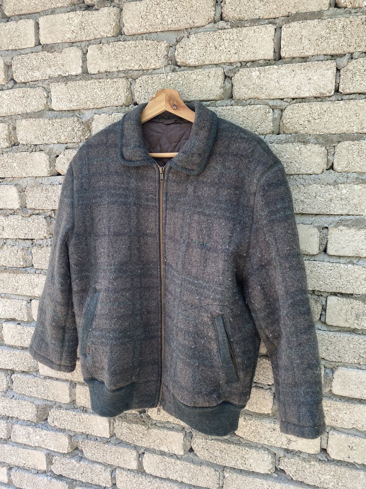 image of Archival Clothing x Vintage Papas Checked Tweed Wool Bomber Jacket, Men's (Size Medium)
