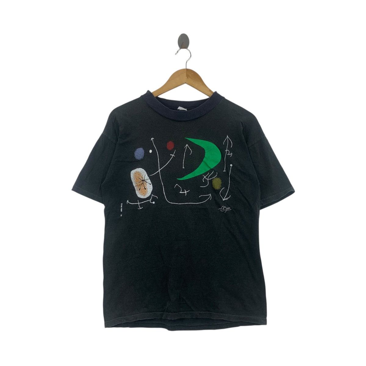 Vintage 90s JOAN MIRO Woman & Bird In The Moonlight Art Tee