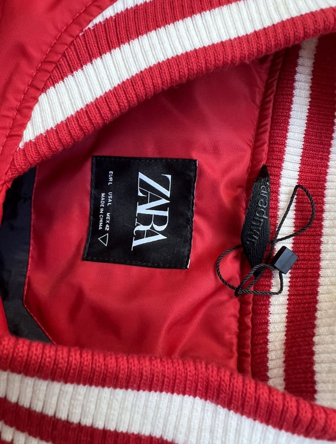 Rhude × Zara Zara leather red varsity jacket Size US L / EU 52-54 / 3 - 5 Thumbnail