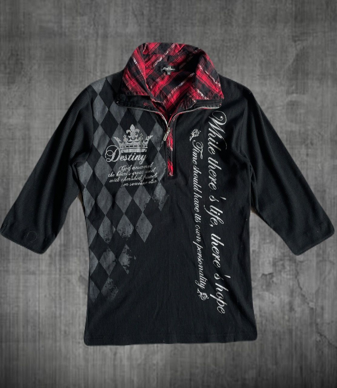 If Six Was Nine 2000s IN THE ATTIC Vkei Layered Poem Polo Japanese