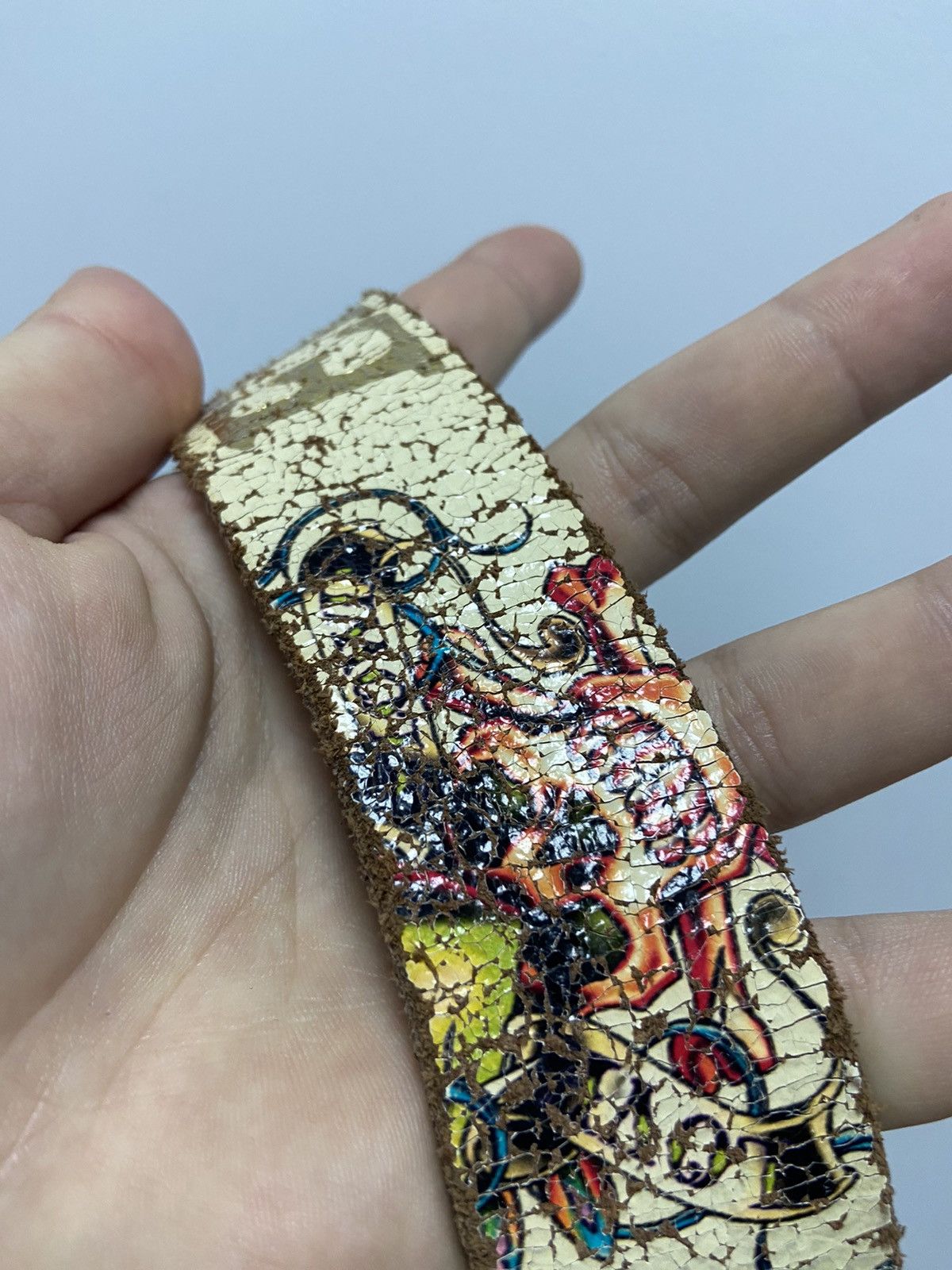 Ed Hardy × Vintage Ed Hardy Vintage All Print Belt Skull Tattoo Y2K leather Size ONE SIZE - 4 Thumbnail