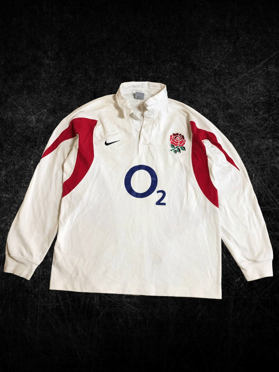 Nike 90s Nike England Vintage Y2K Rugby Longsleeve Retro Polo Size US M / EU 48-50 / 2 - 1 Thumbnail