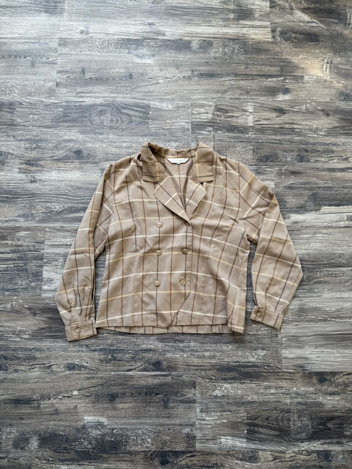 Burberry 1990's Burberry Check Double Breasted Blazer Size S / US 4 / IT 40 - 1 Thumbnail