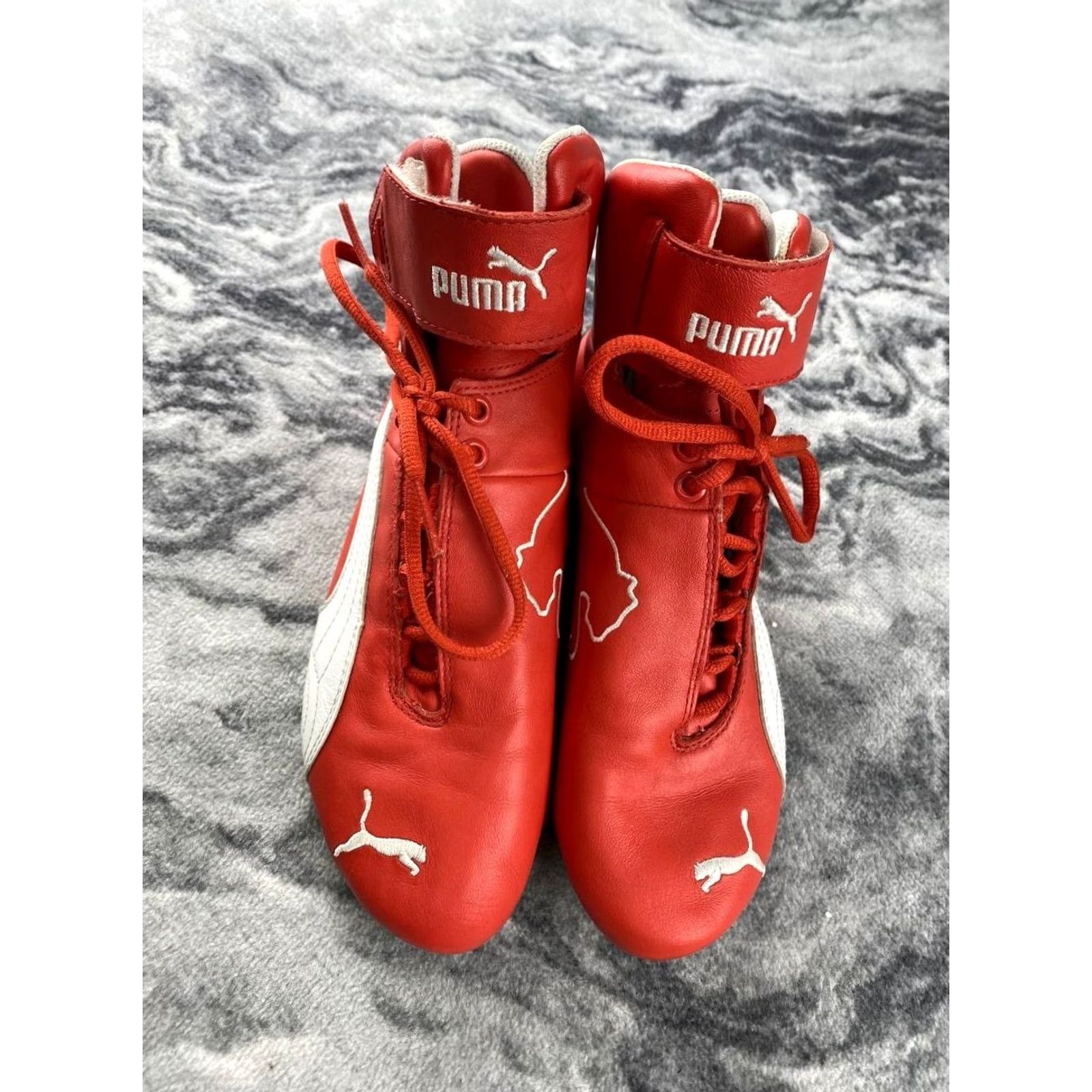 Puma VINTAGE PUMA Ferrari High Top Leather Sneakers Speedcat Y2K Women US 6 Red Sneaker Fashion Shoes Womens Budget Size M / US 6-8 / IT 42-44 - 3 Thumbnail