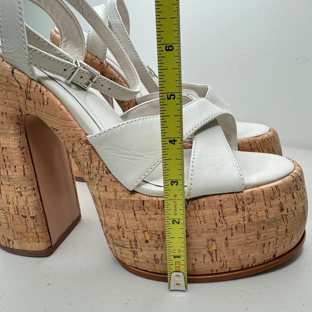 SCHUTZ NEW Schutz Pattie Cork White Sandal Pump Heels Platforms Size US 9.5 / IT 39.5 - 8 Thumbnail