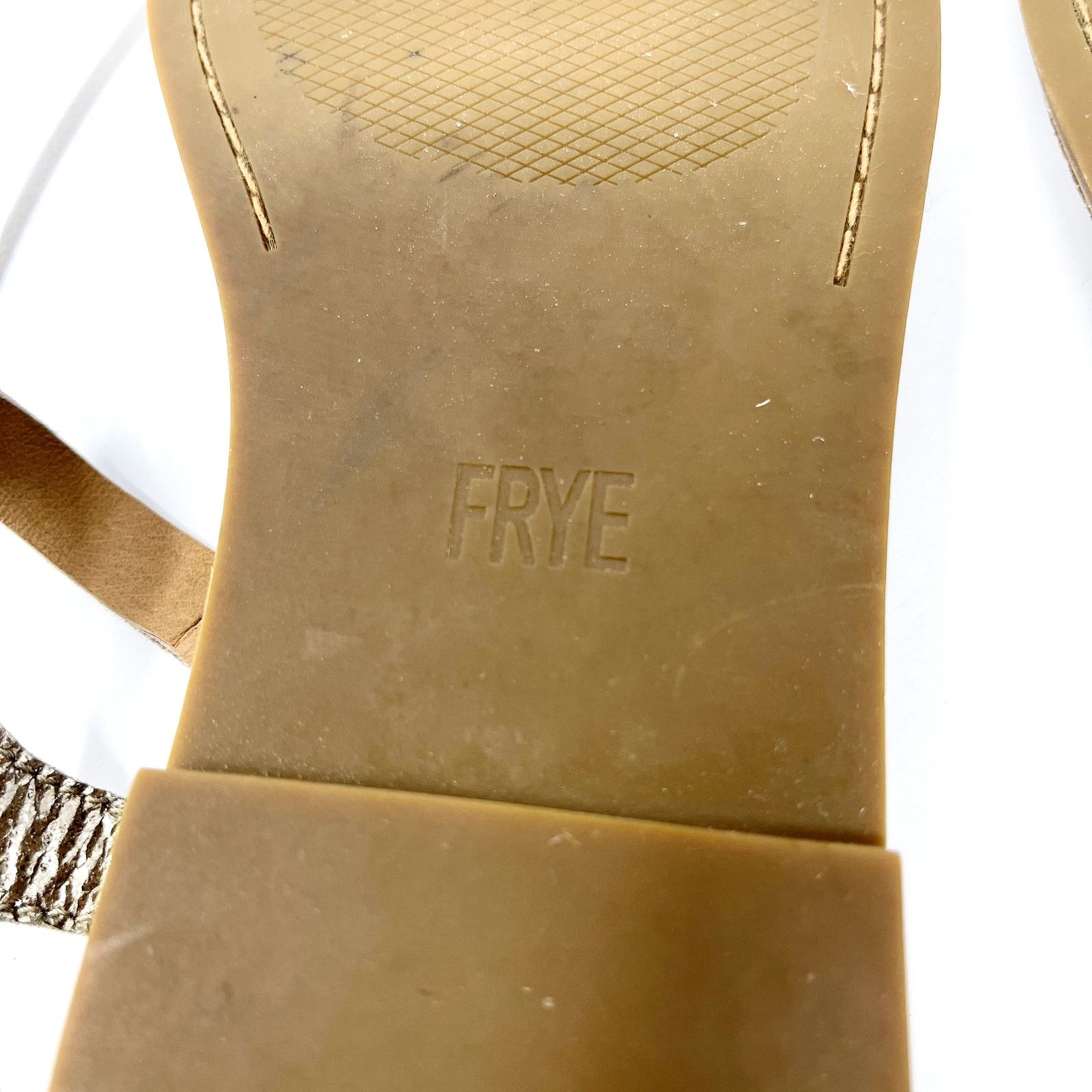 Frye FRYE Metallic Braided Ankle Strap Flat Silver Gold Sandals 6 Size US 6 / IT 36 - 5 Thumbnail