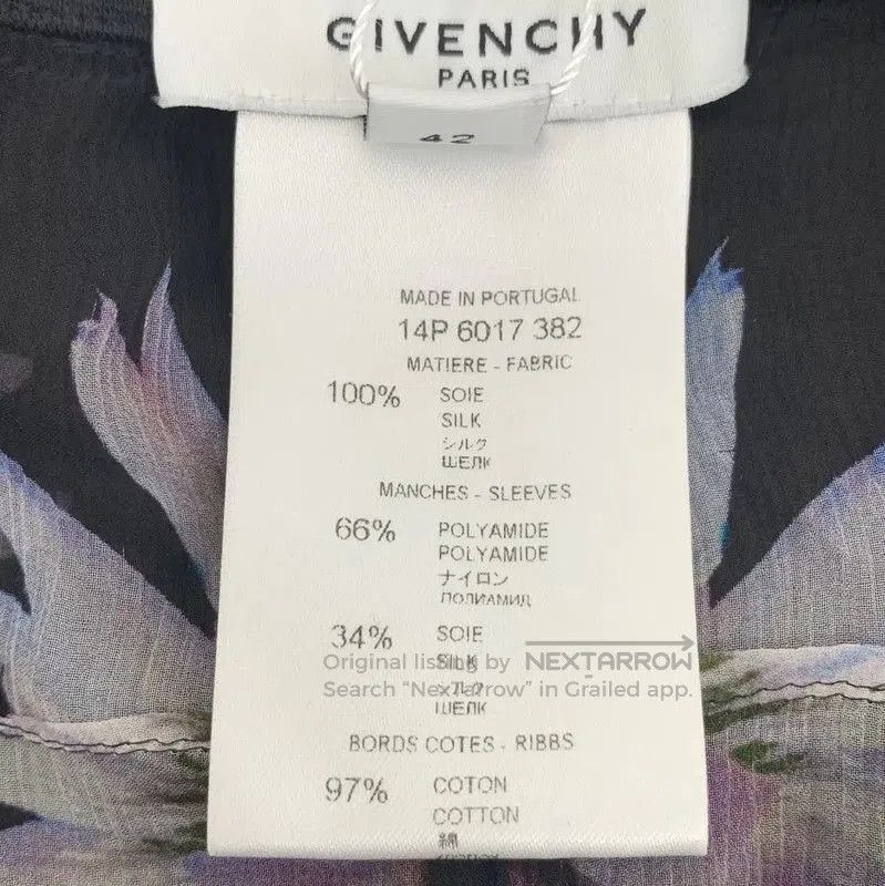 Givenchy Givenchy Black Silk Floral T-Shirt . Size XL / US 12-14 / IT 48-50 - 6 Thumbnail