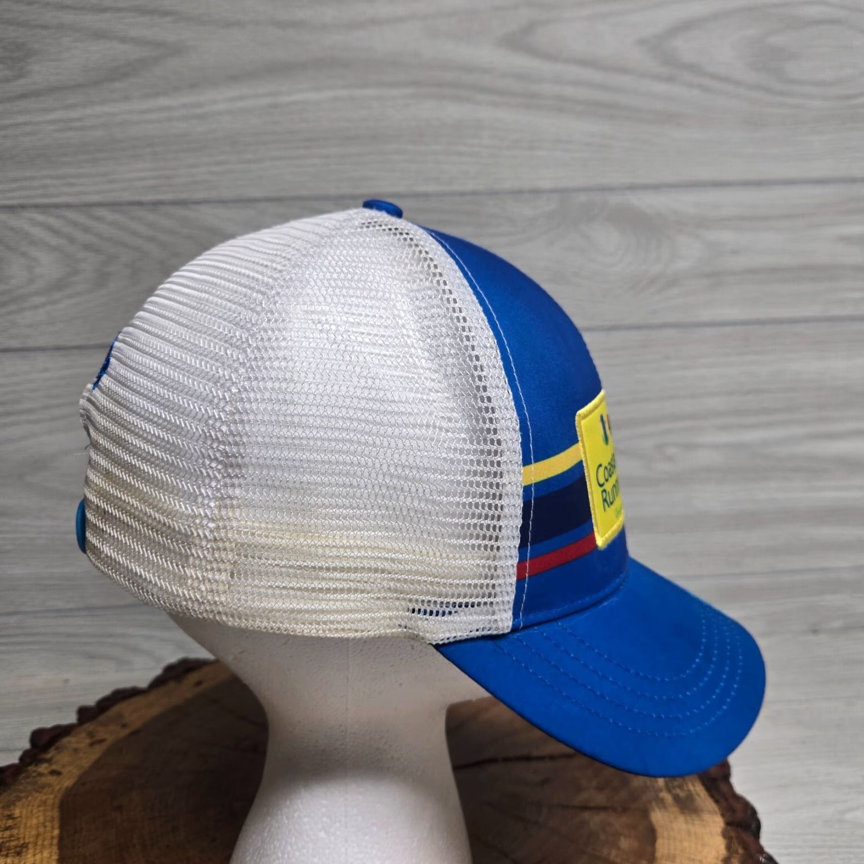 Vintage BOCO Gear Hat Adjustable Blue White Snapback Trucker Cap Running Festival Coastal Delaware Size ONE SIZE - 2 Thumbnail
